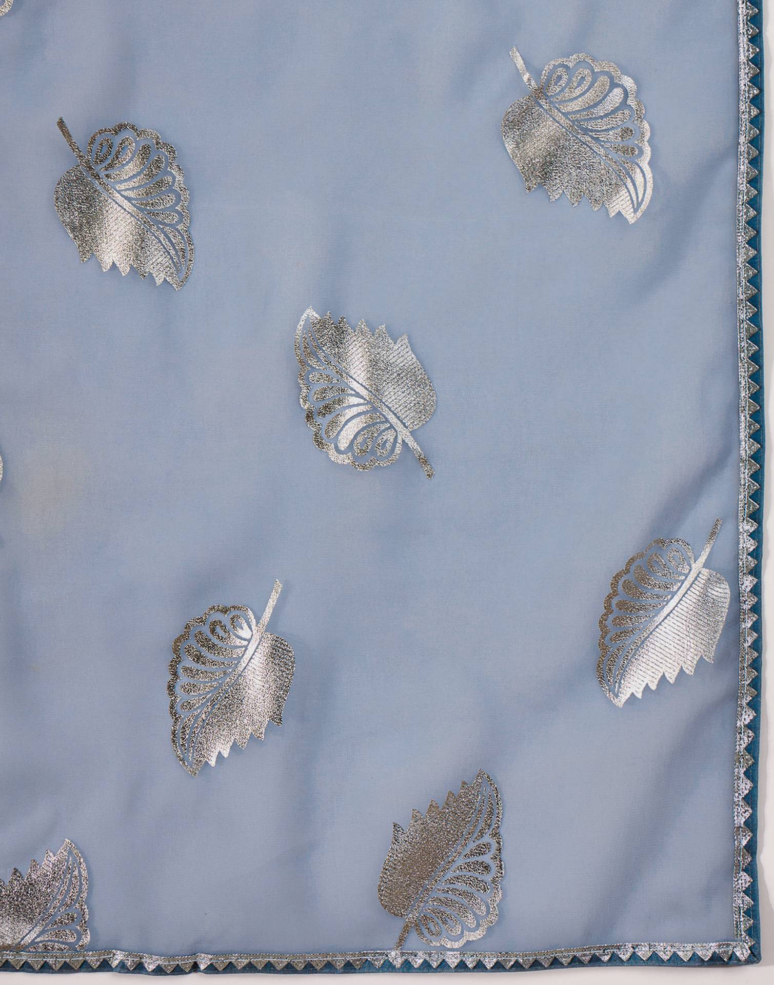 Grey Georgette Foil Printed Saree