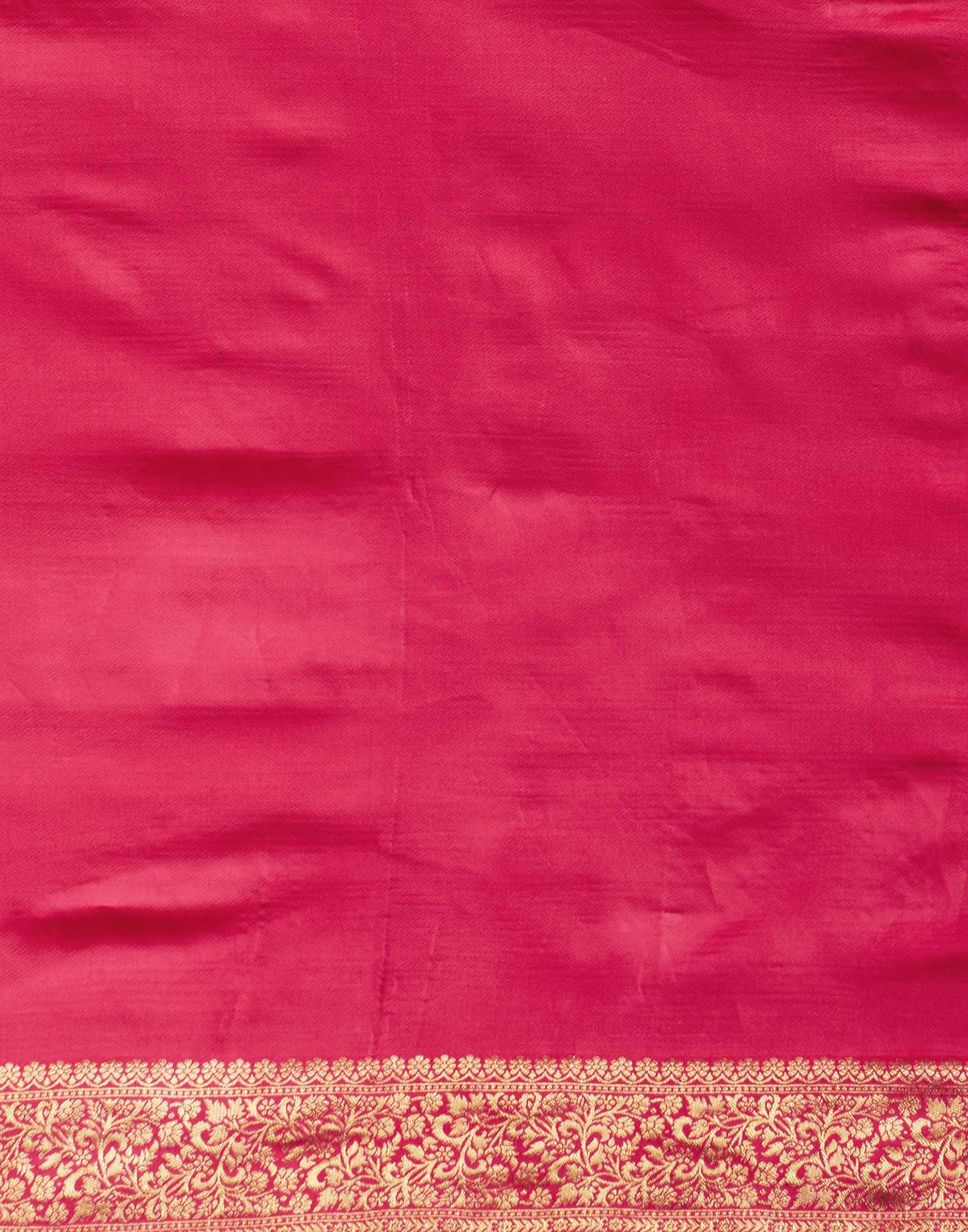 Bright Pink Silk Woven Banarasi Saree