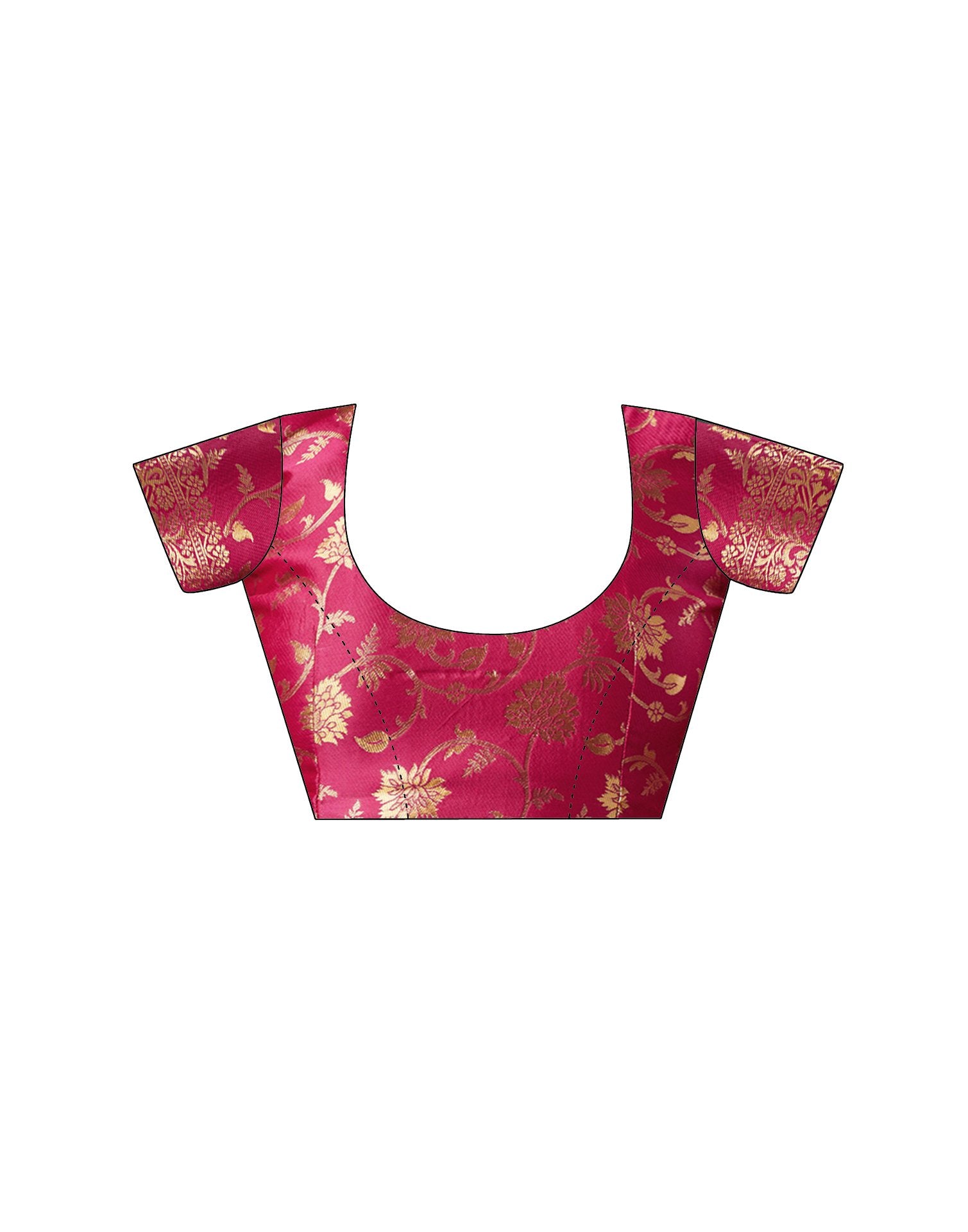 Bright Pink Silk Woven Banarasi Saree