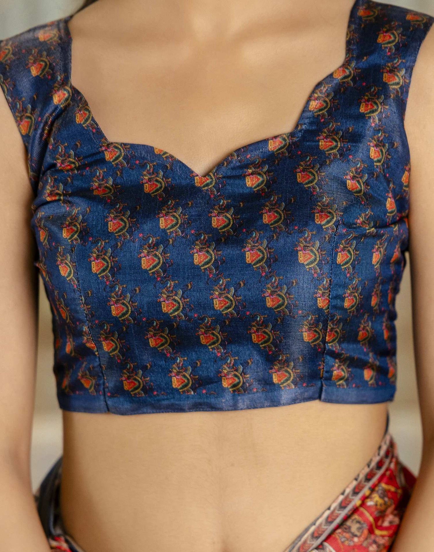 Multicoloured Cotton Printed Kalamkari Saree