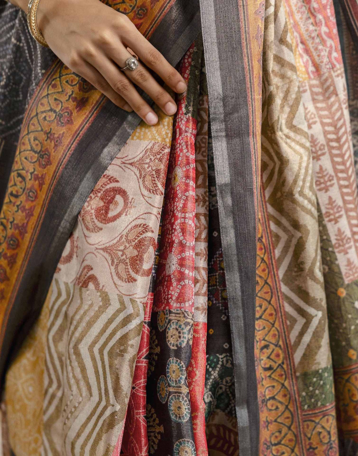 Multicoloured Cotton Printed Saree