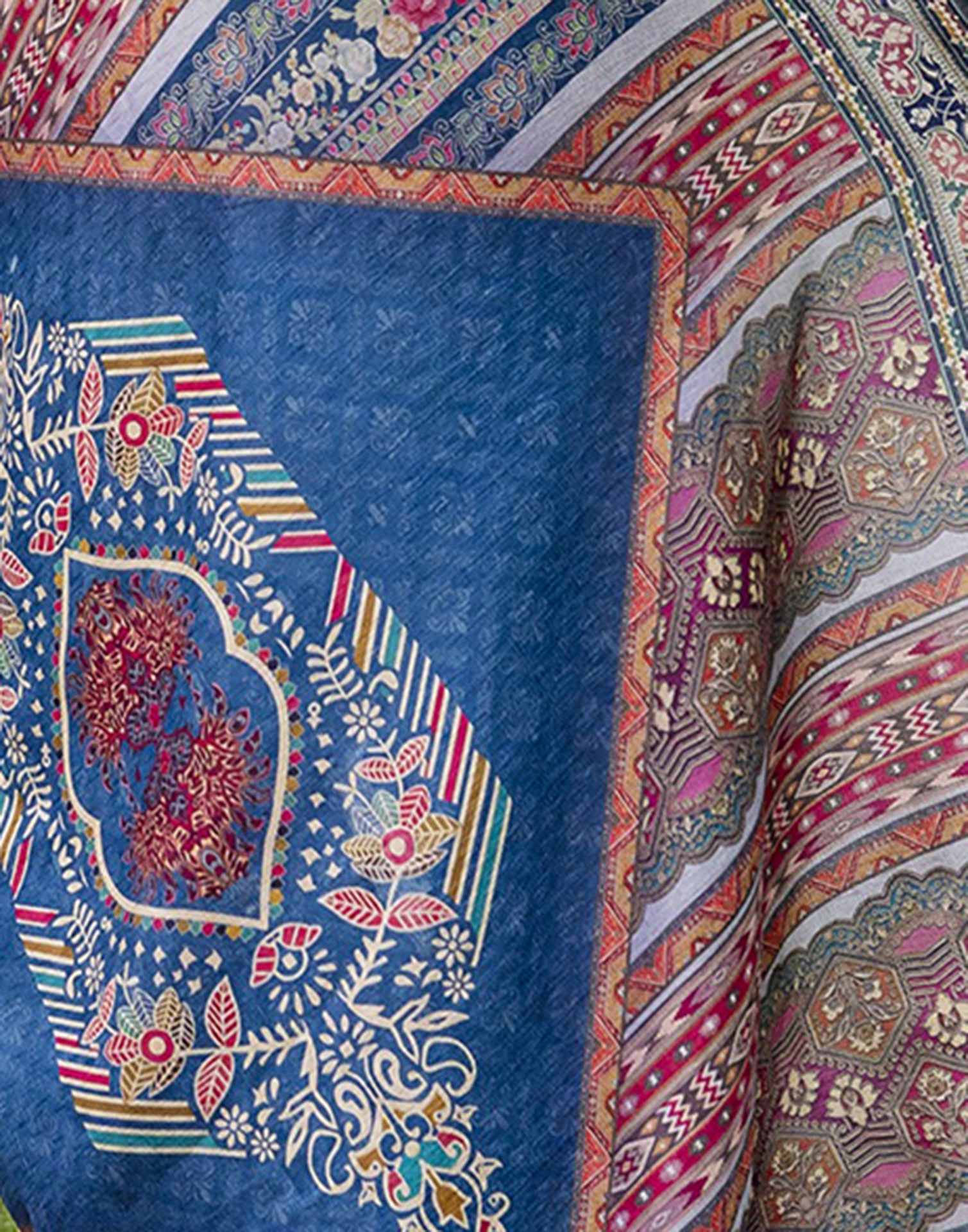 Dusty Pink Silk Printed Saree