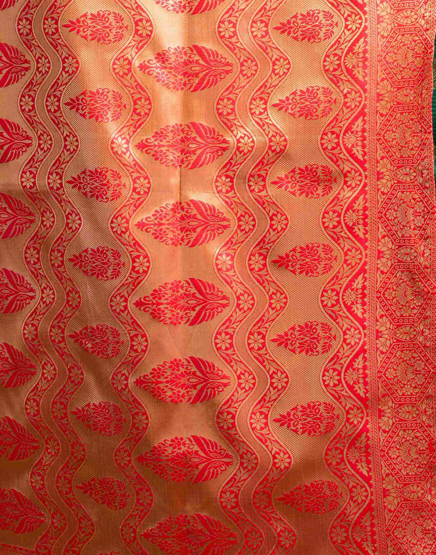 Dark Green Silk Woven Banarasi Saree