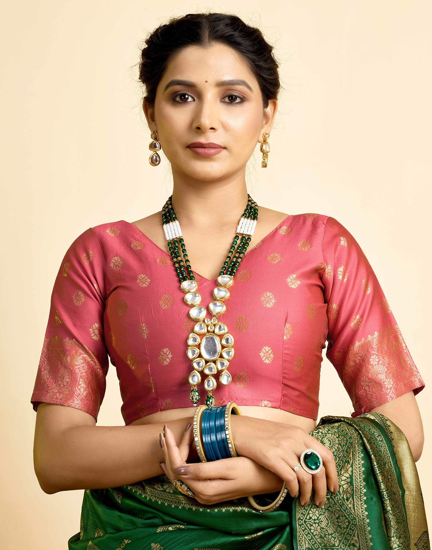 Dark Green Silk Woven Banarasi Saree