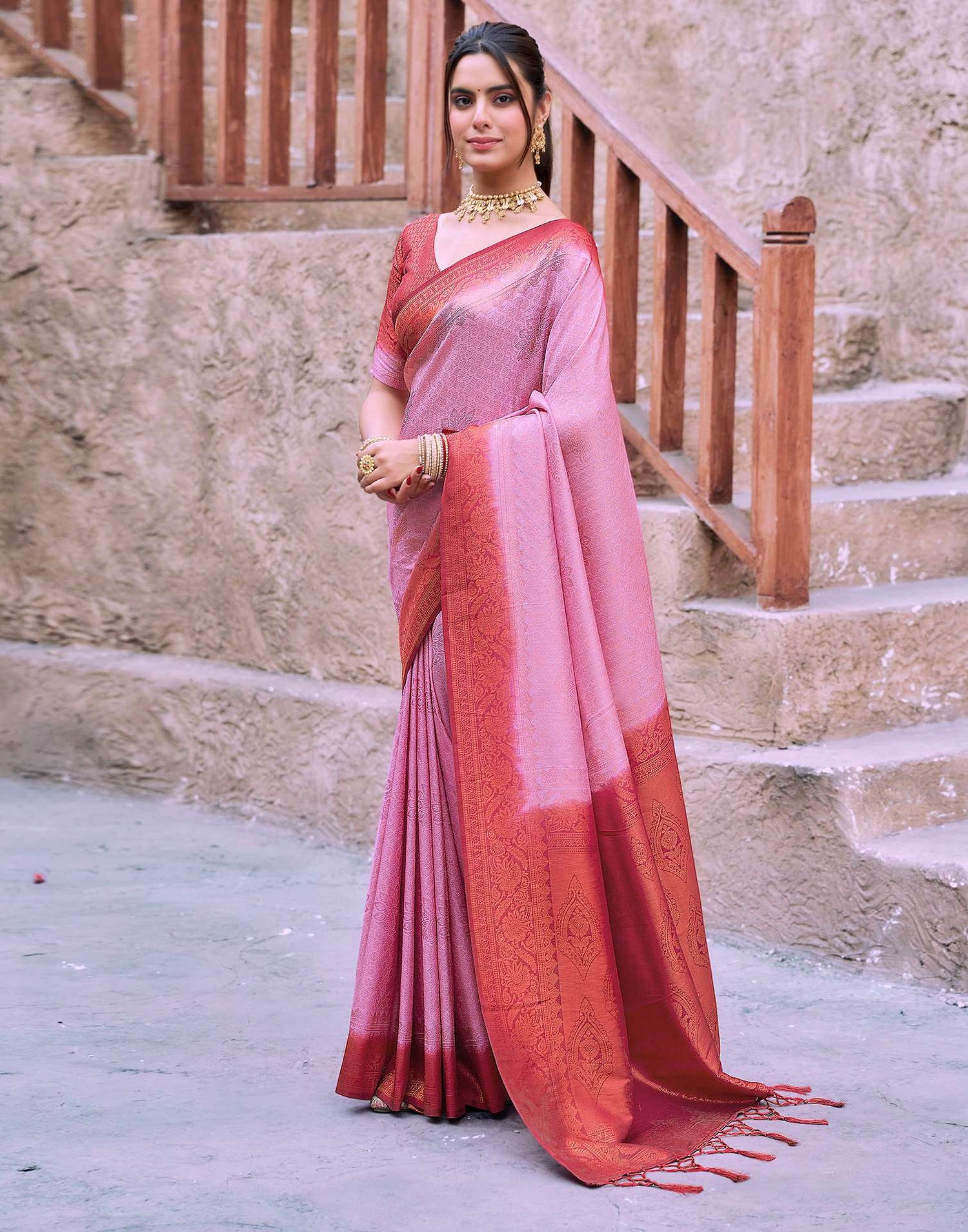 Red Silk Woven Kanjivaram Saree