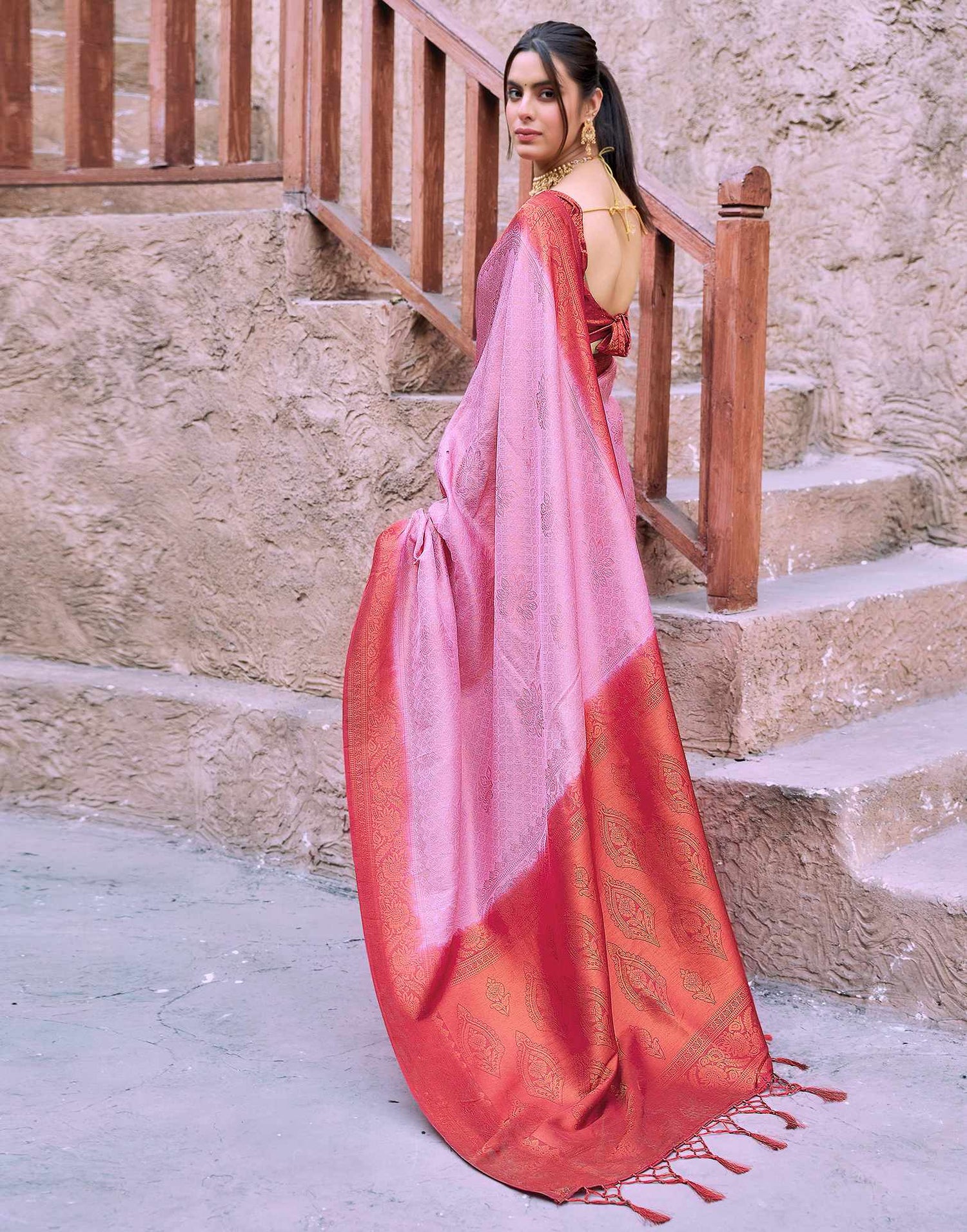 Red Silk Woven Kanjivaram Saree