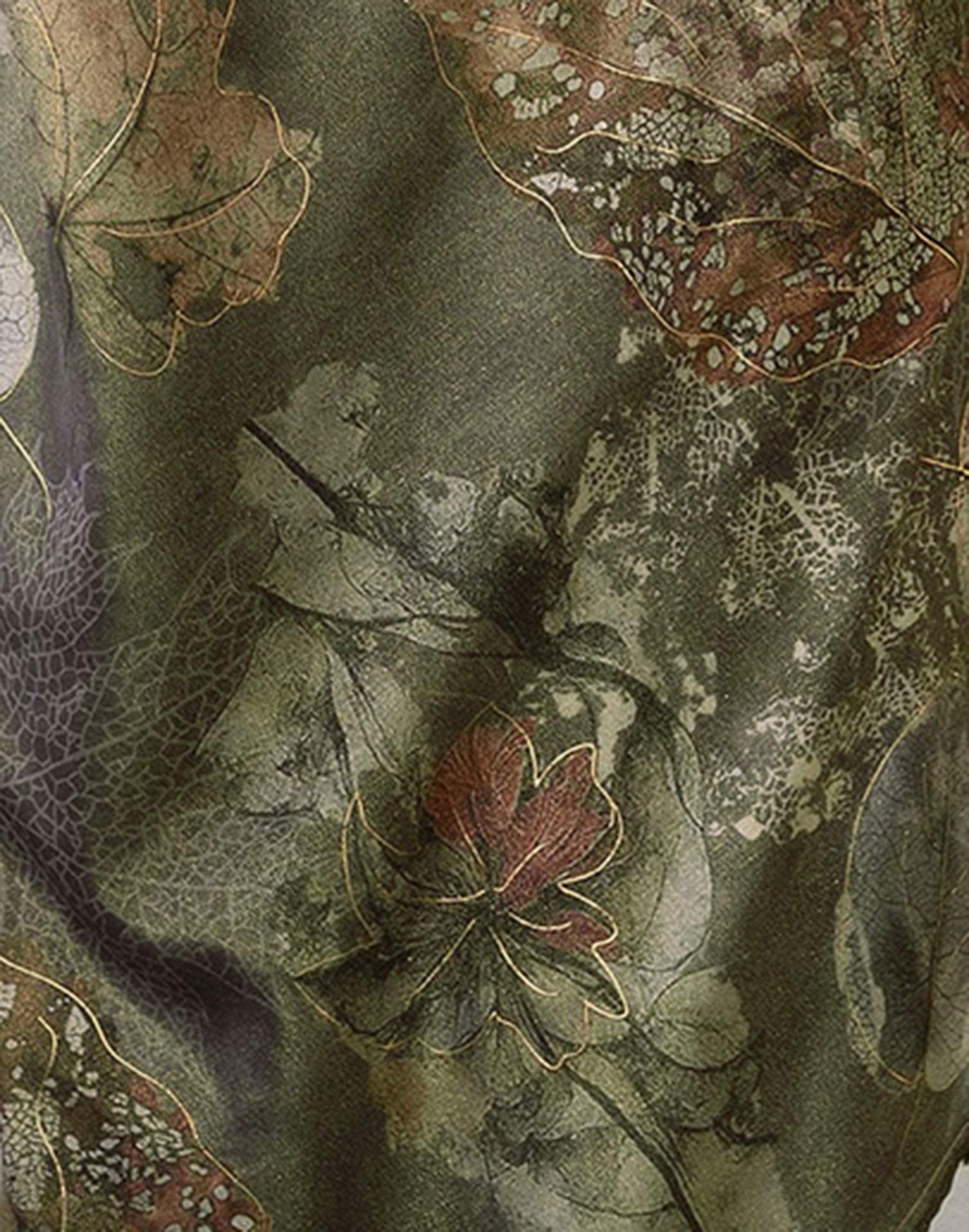 Dusty Olive Green Shimmer Printed Saree