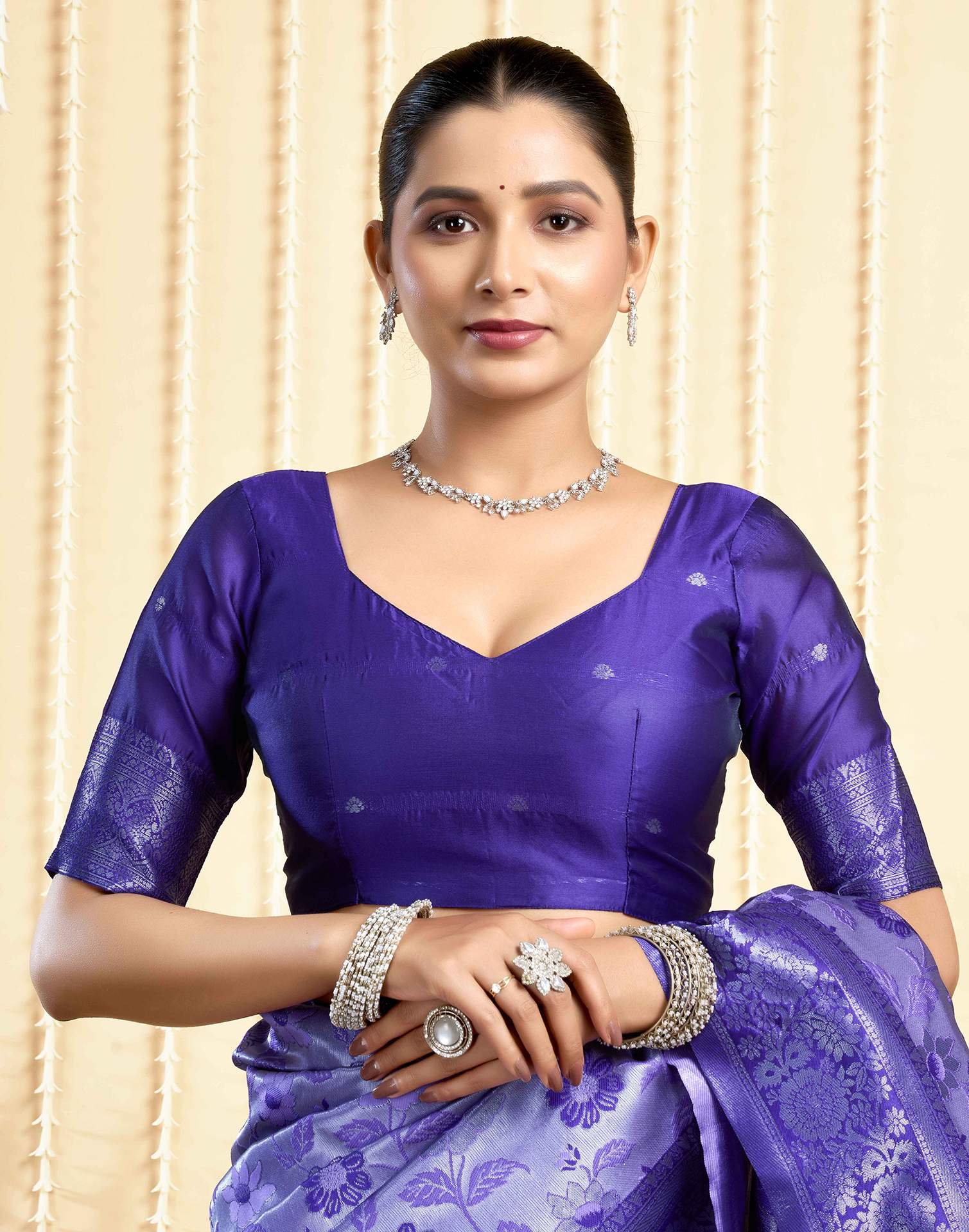 Violet Silk Woven Saree