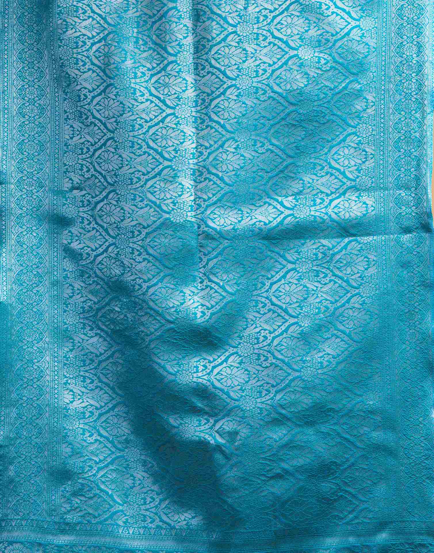 Parrot Green Silk Woven Saree