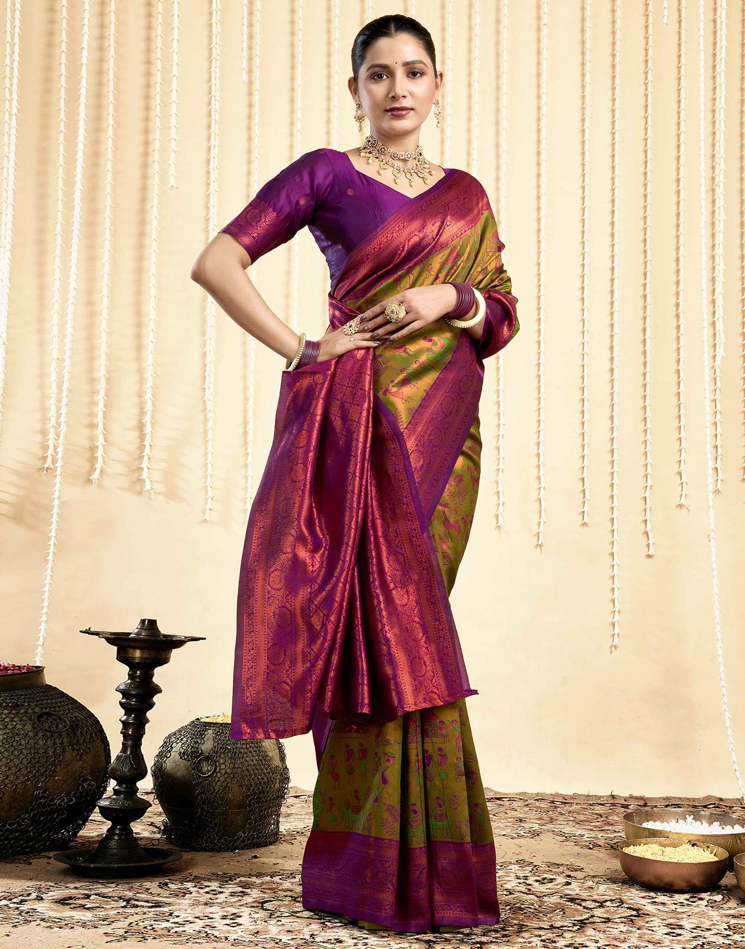 Green Silk Woven Saree