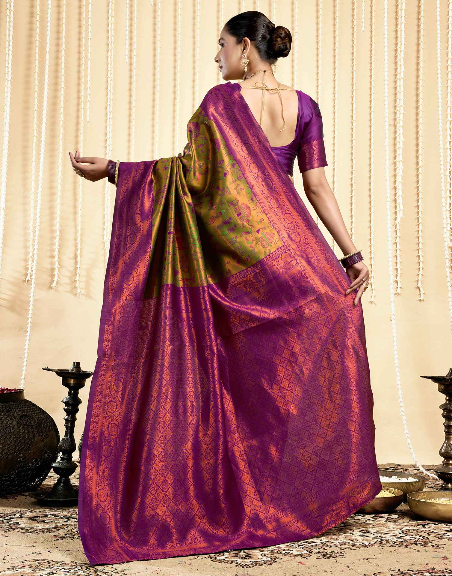 Green Silk Woven Saree