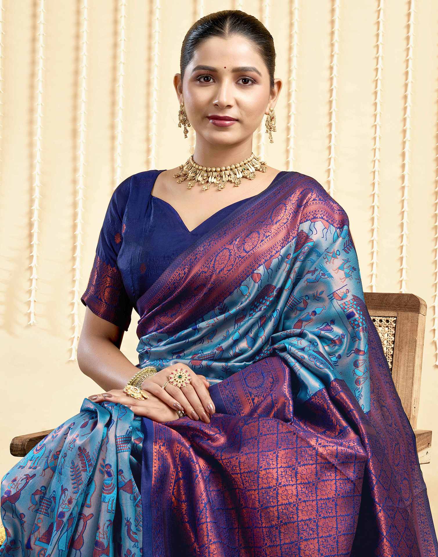 Light Blue Silk Woven Saree