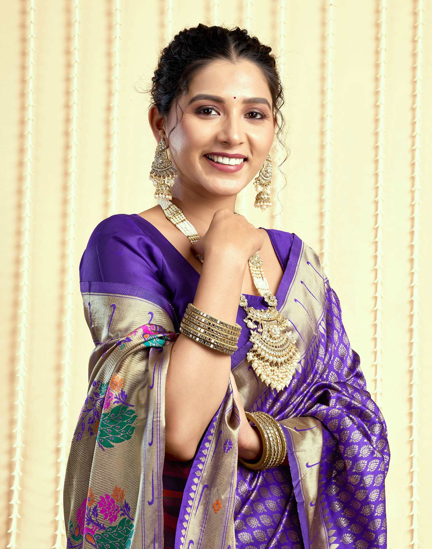 Royal Blue Silk Woven Paithani Saree