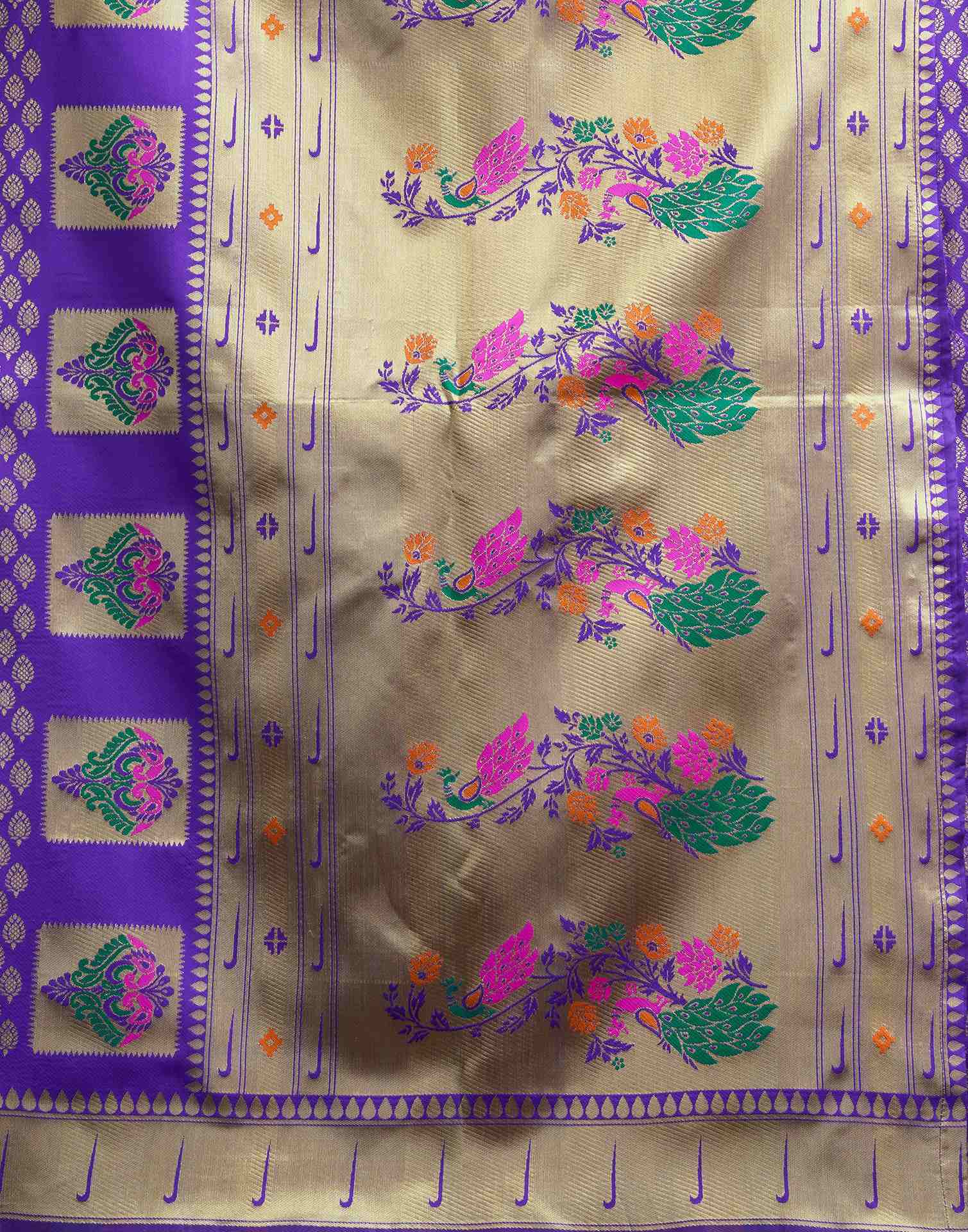Royal Blue Silk Woven Paithani Saree
