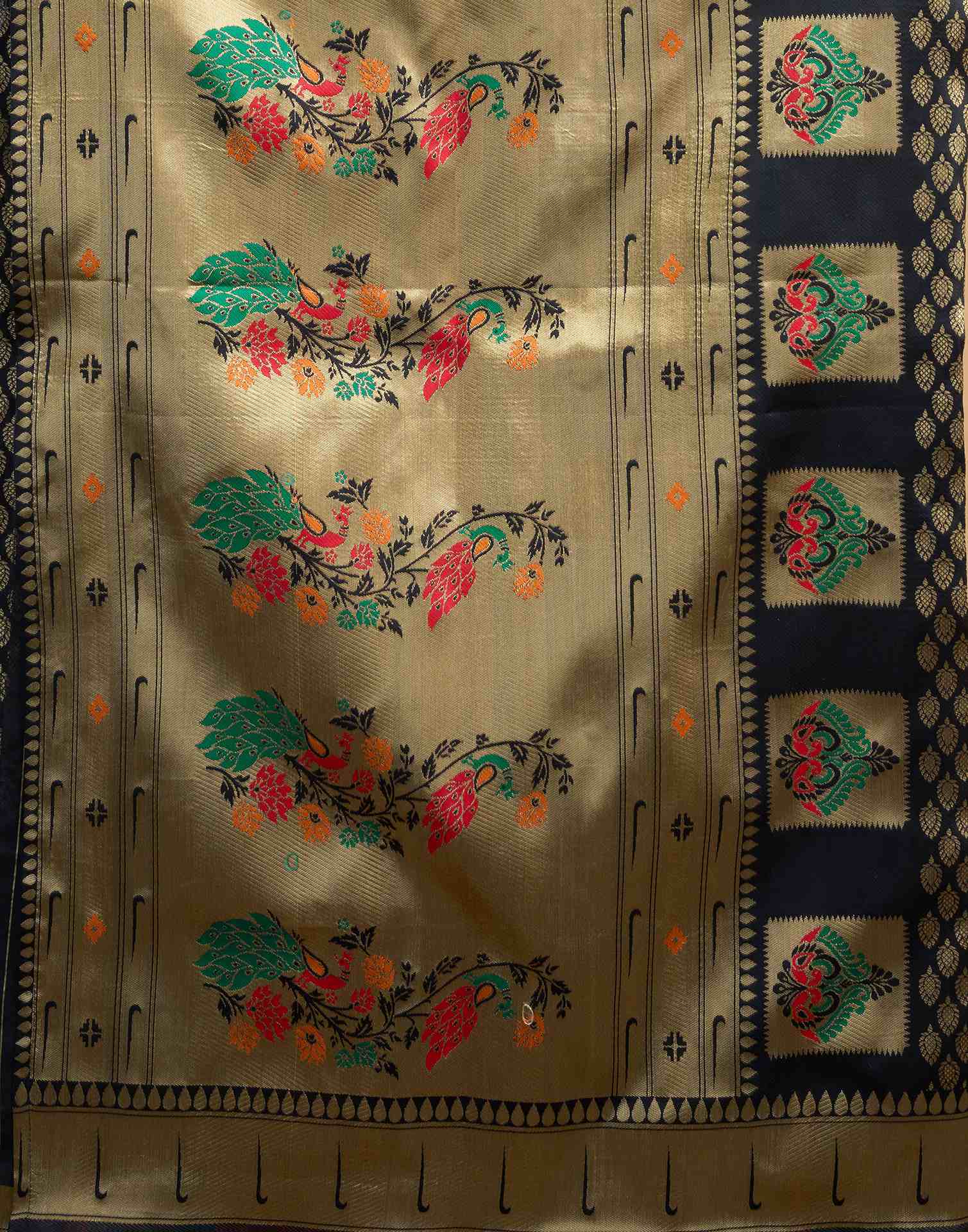 Black Silk Woven Paithani Saree