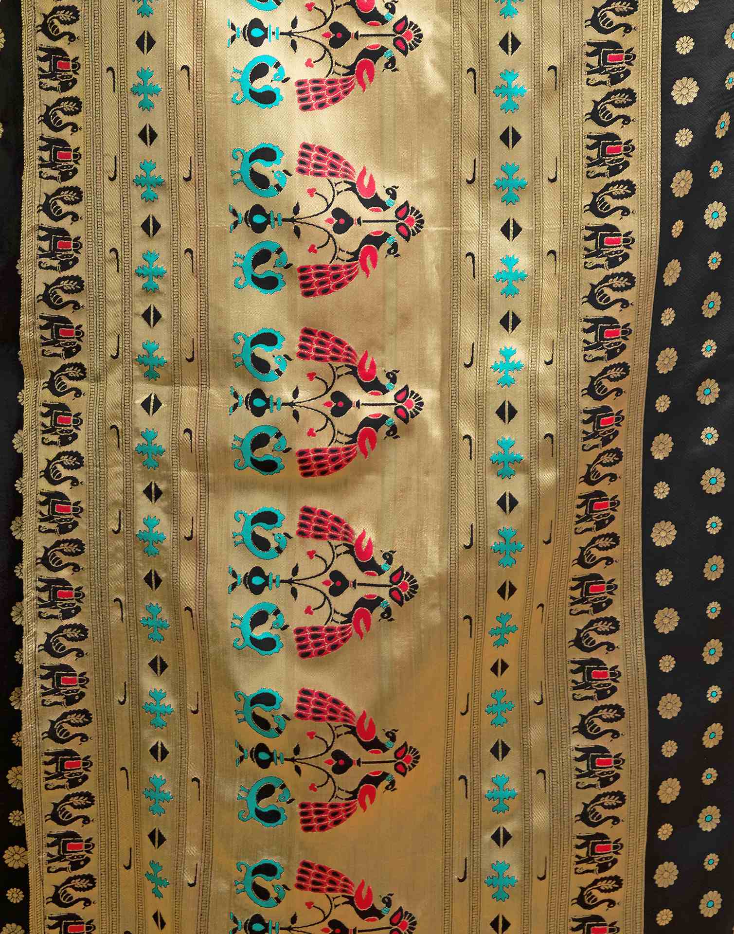 Black Silk Woven Paithani Saree