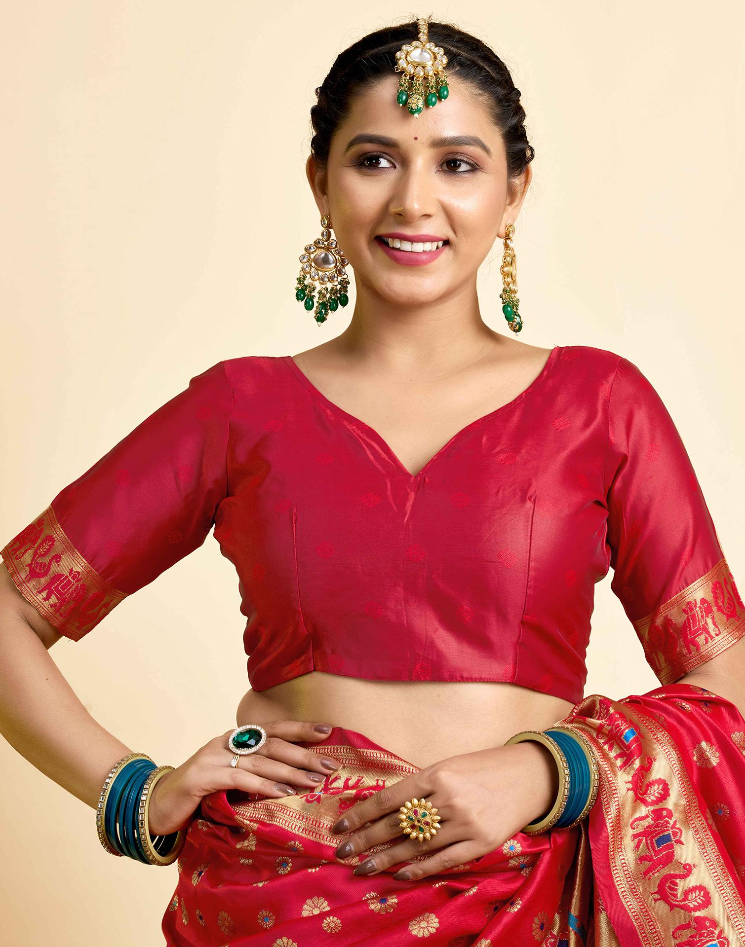 Red Silk Woven Paithani Saree