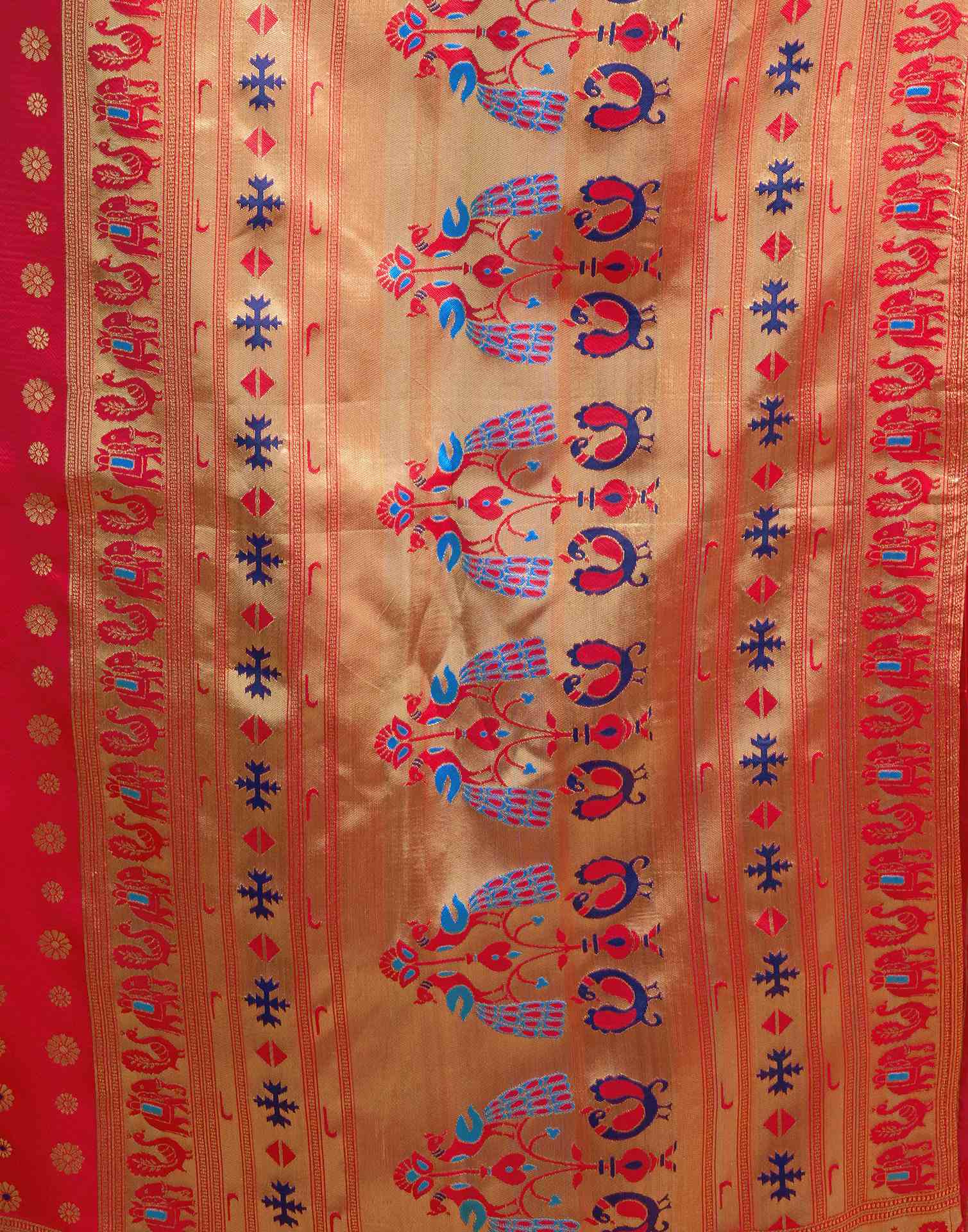 Red Silk Woven Paithani Saree