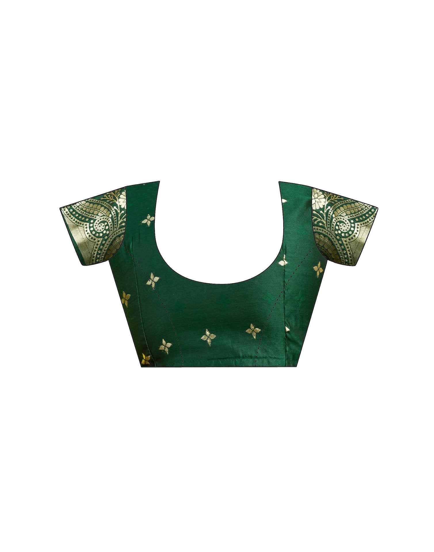 Dark Green Silk Woven Saree