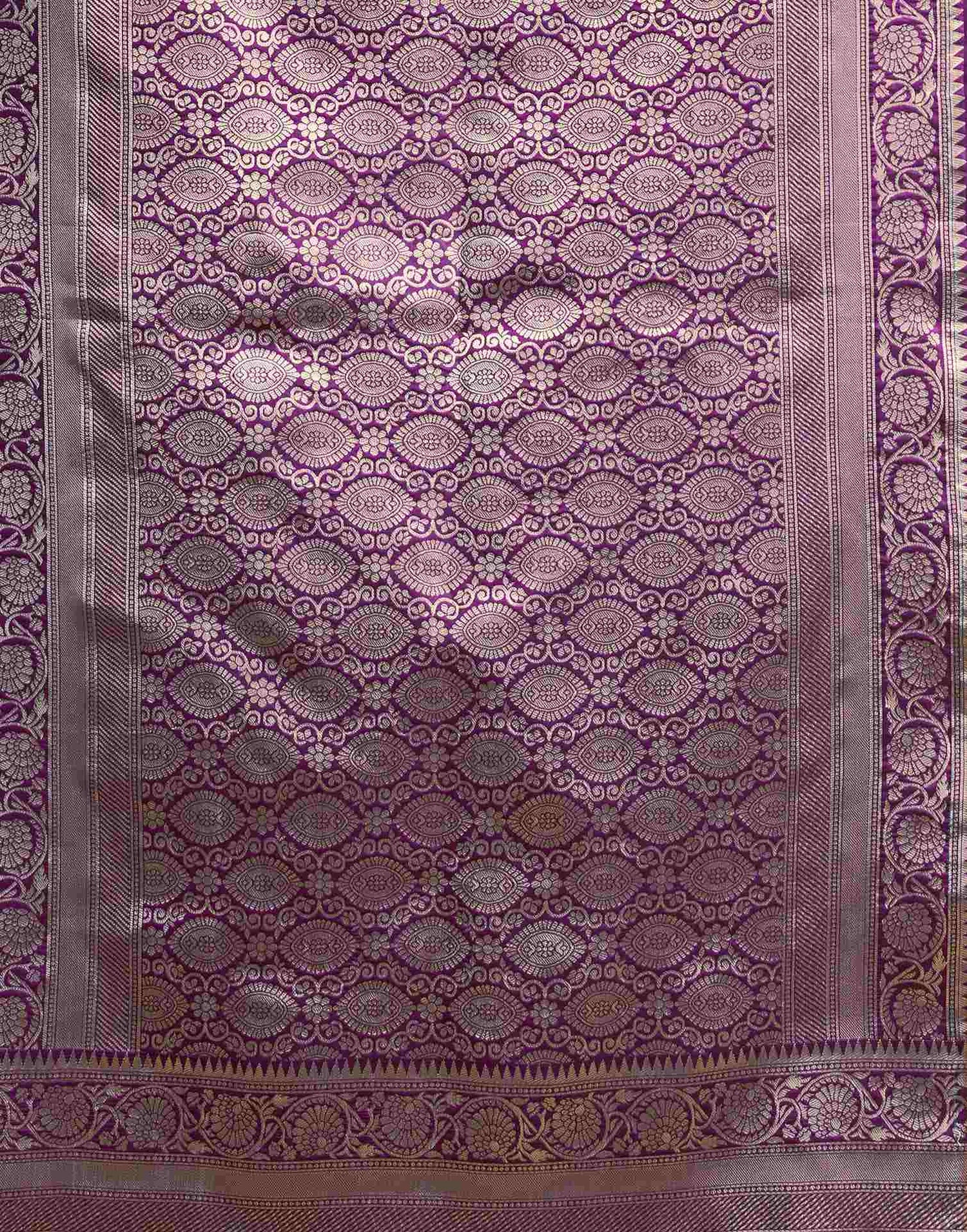 Dark Wine Silk Woven Saree