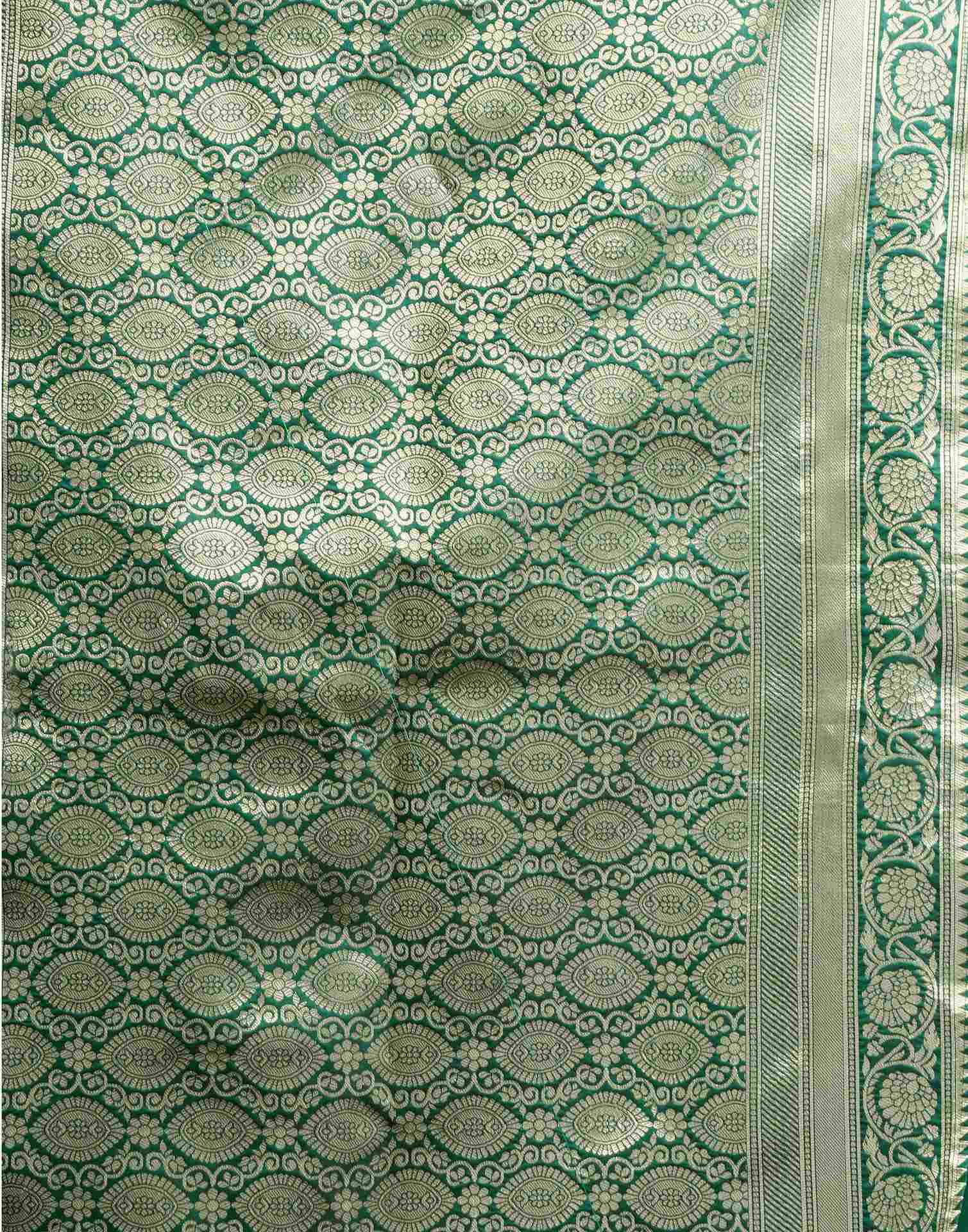Dark Green Silk Woven Saree