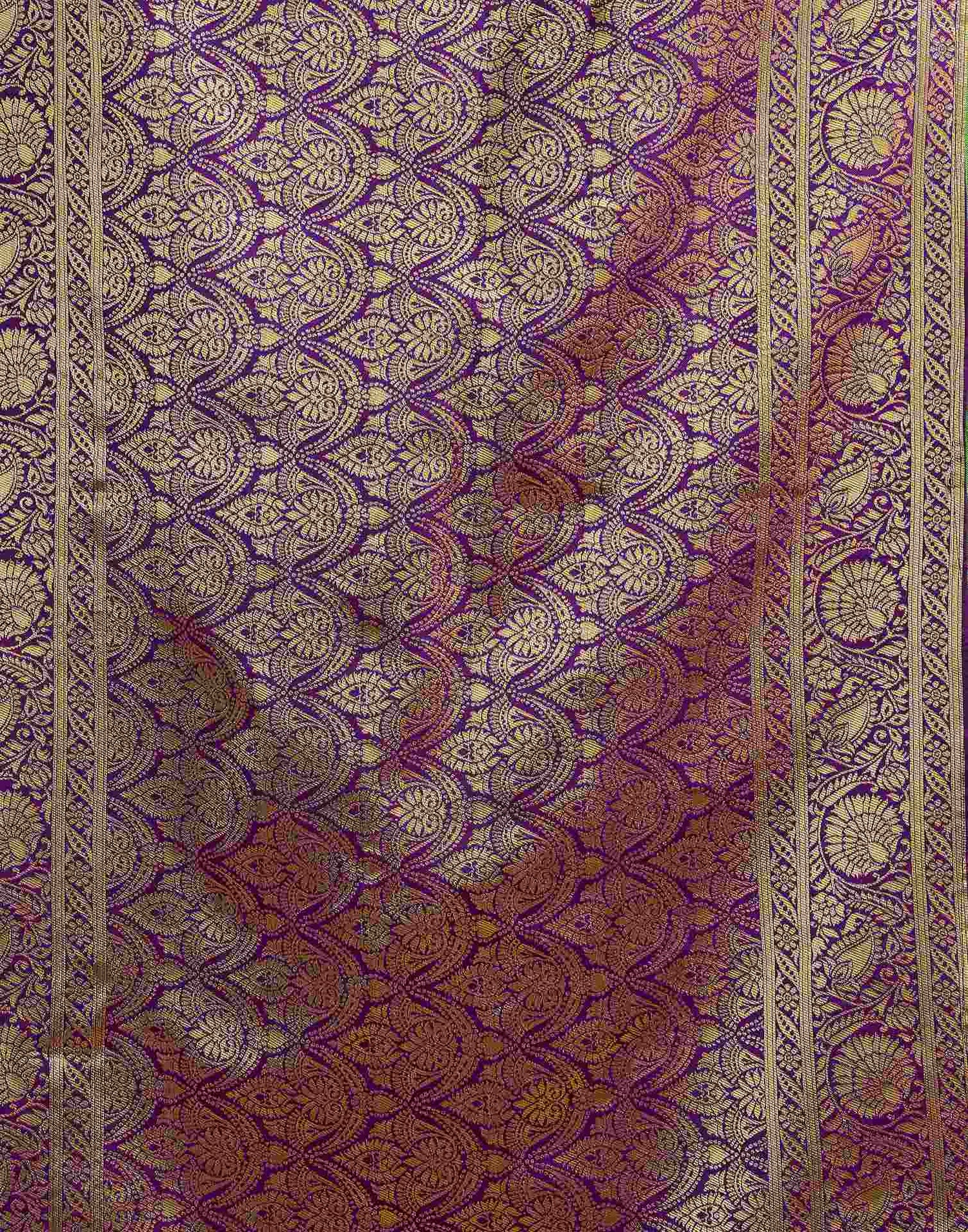 Parrot Green Silk Woven Banarasi Saree