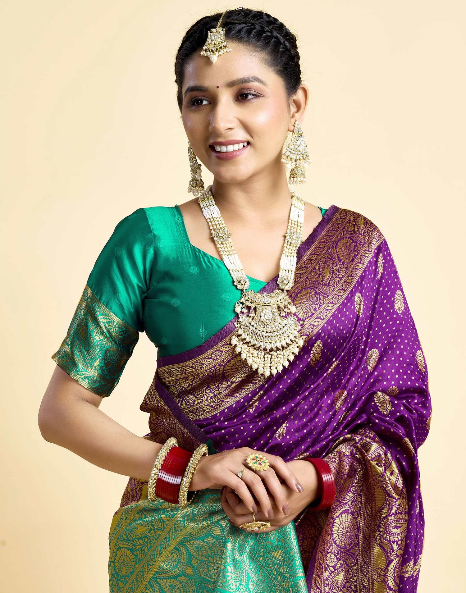 Dark Wine Silk Woven Banarasi Saree