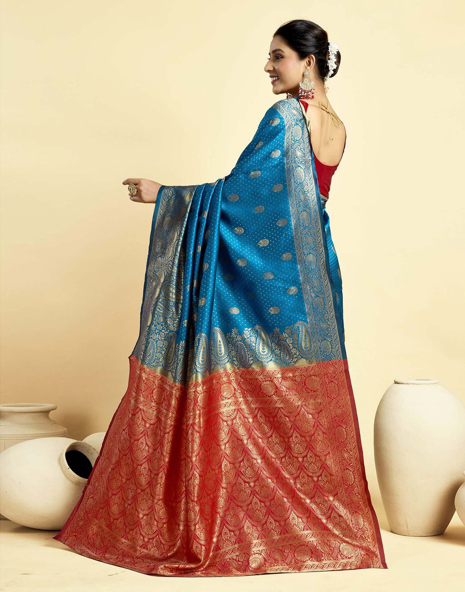 Blue Silk Woven Banarasi Saree