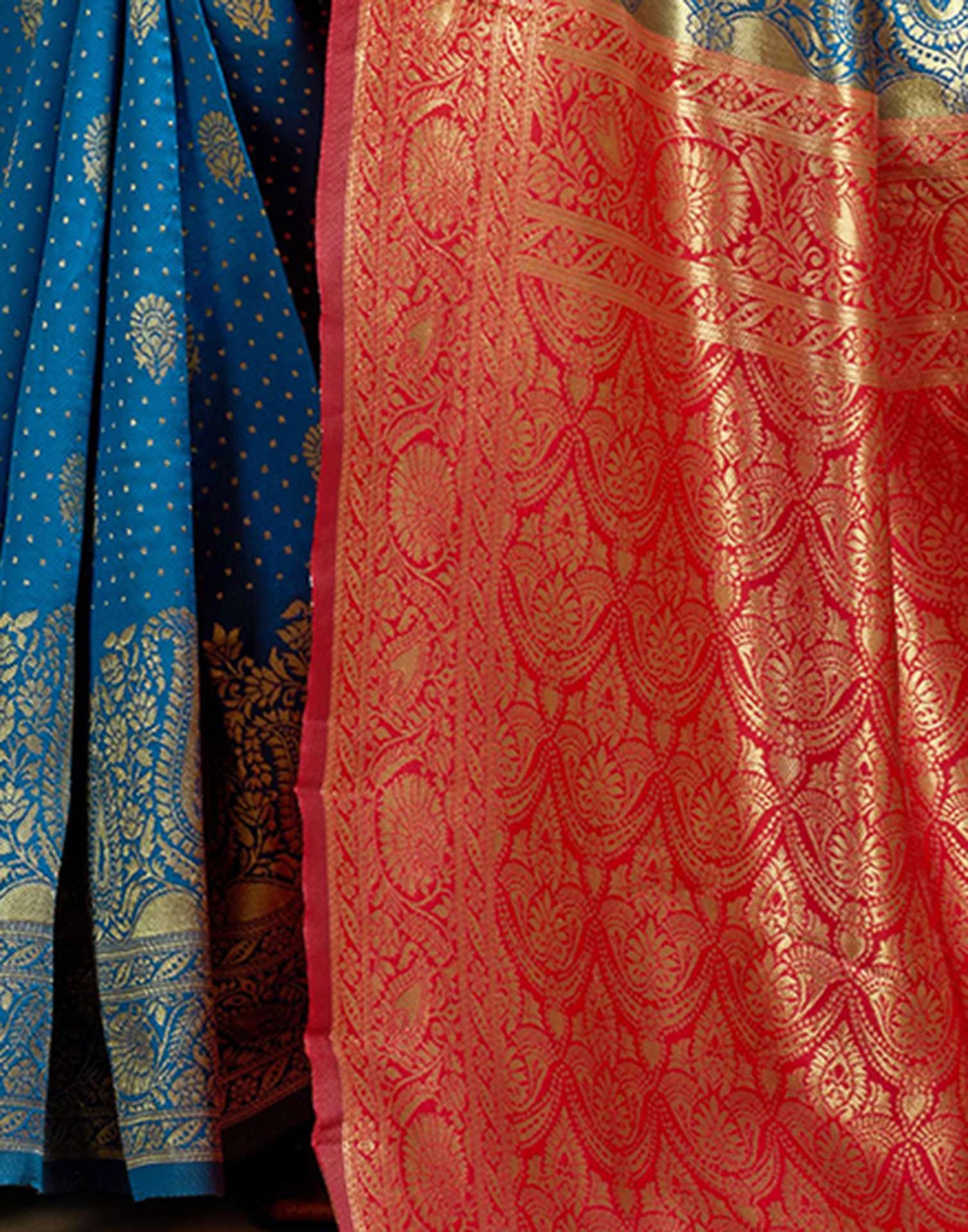Blue Silk Woven Banarasi Saree