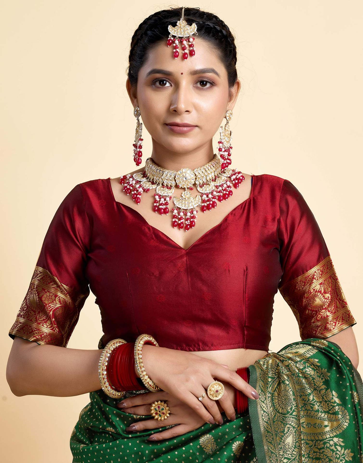 Dark Green Silk Woven Banarasi Saree