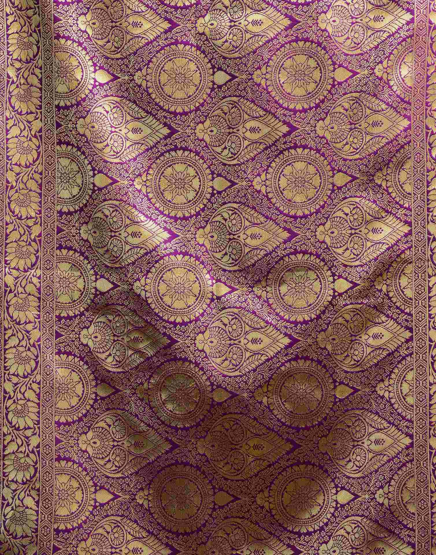 Lime Green Silk Woven Banarasi Saree