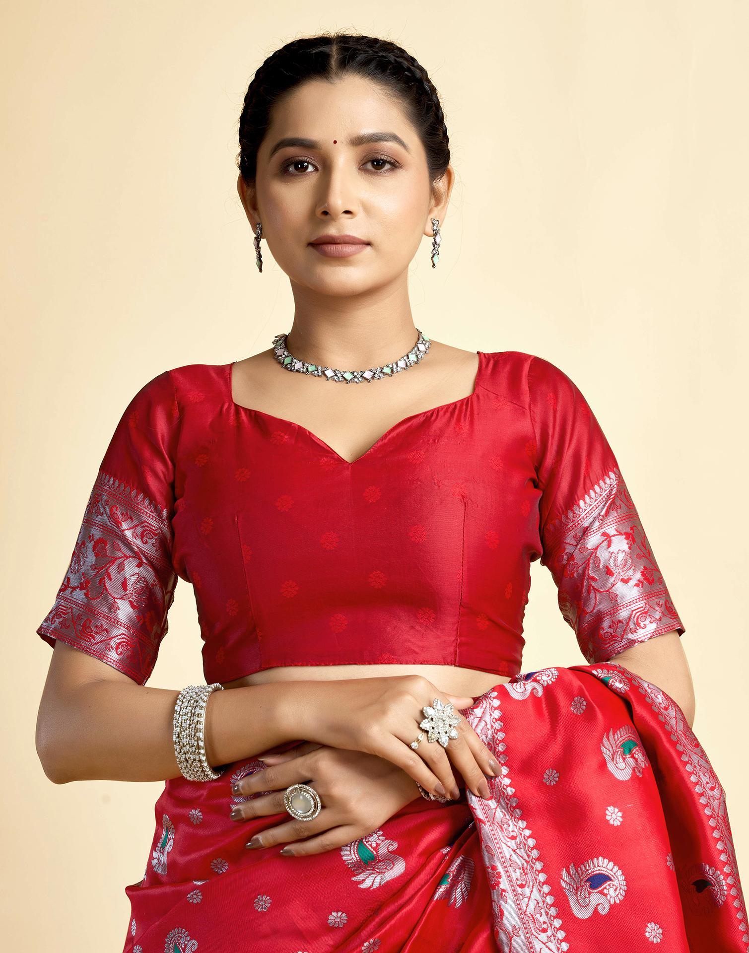 Red Silk Woven Paithani Saree