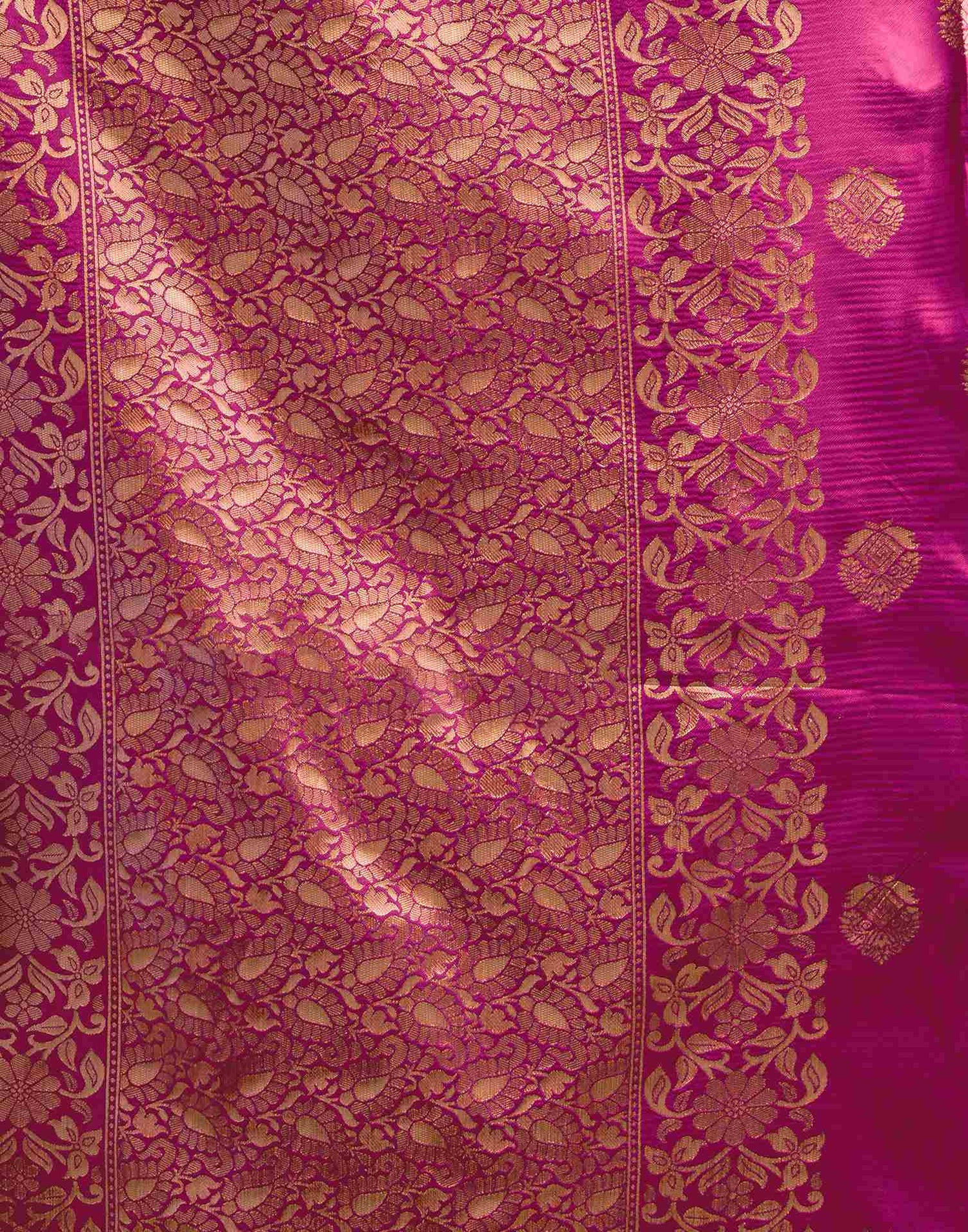 Magenta Silk Woven Saree