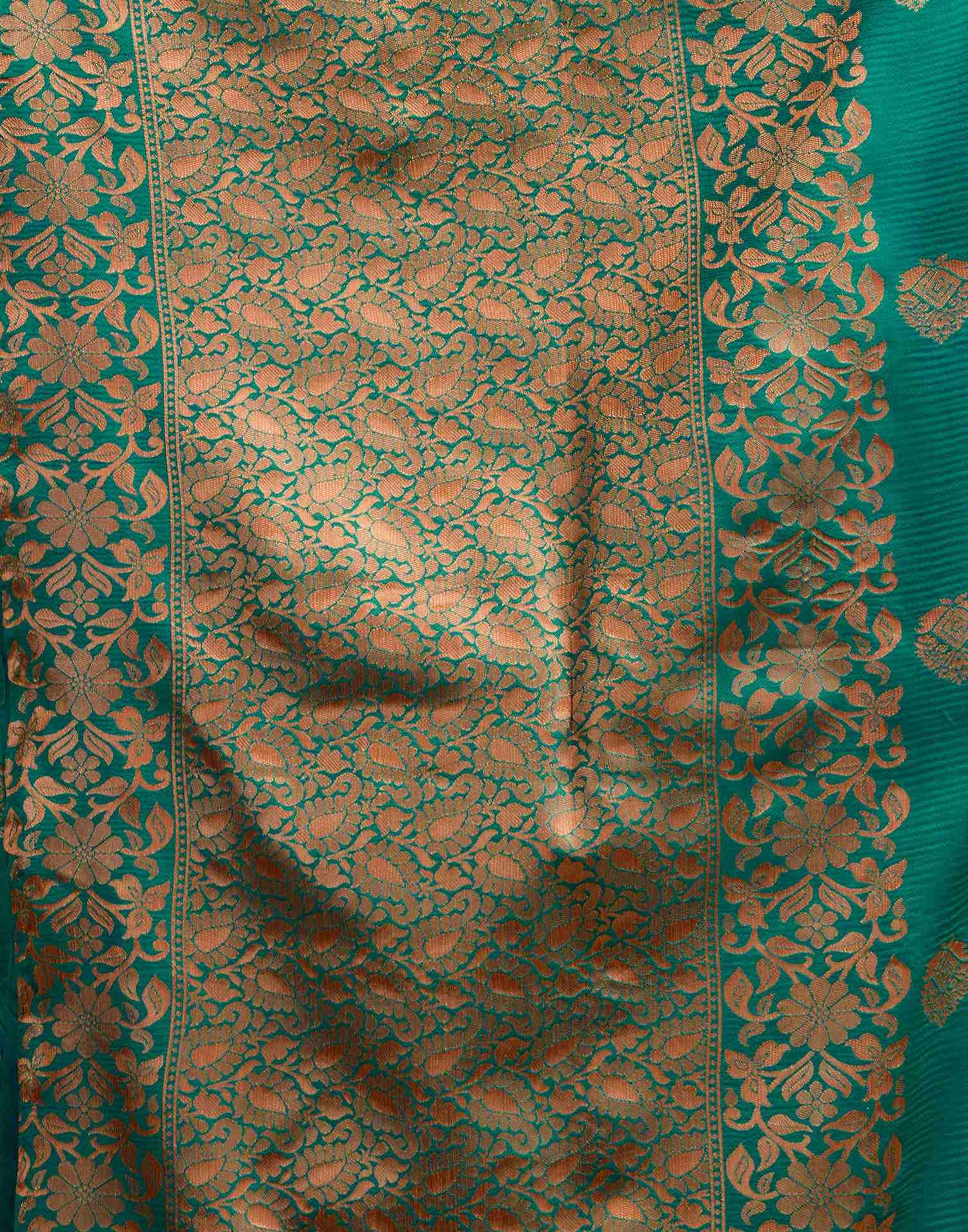 Teal Green Silk Woven Saree
