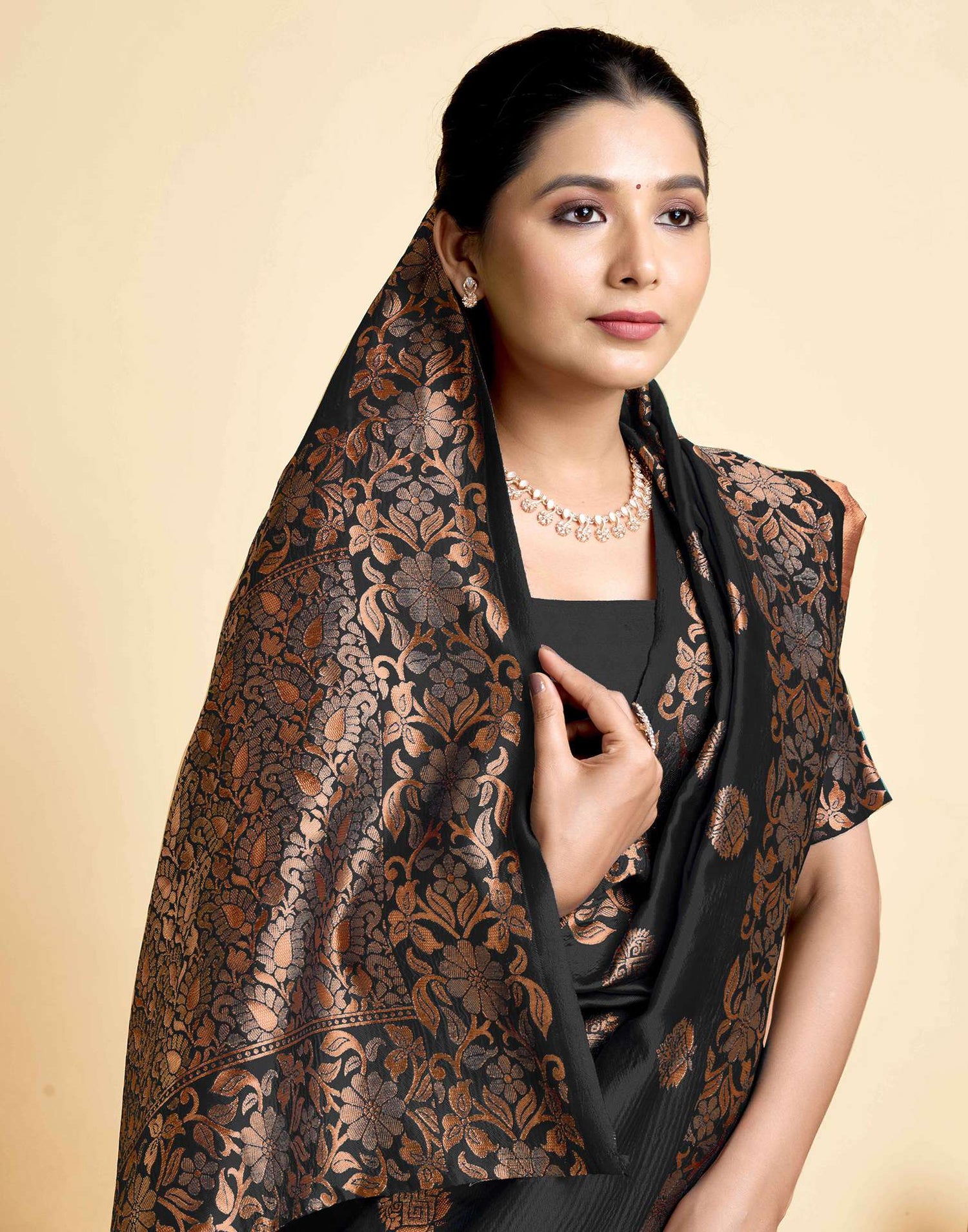 Black Silk Woven Saree