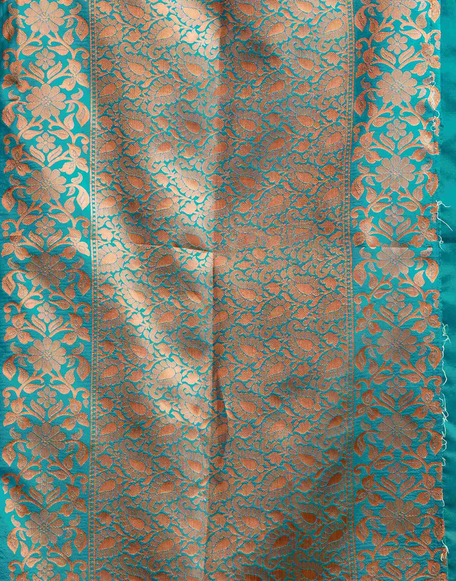 Teal Blue Silk Woven Saree