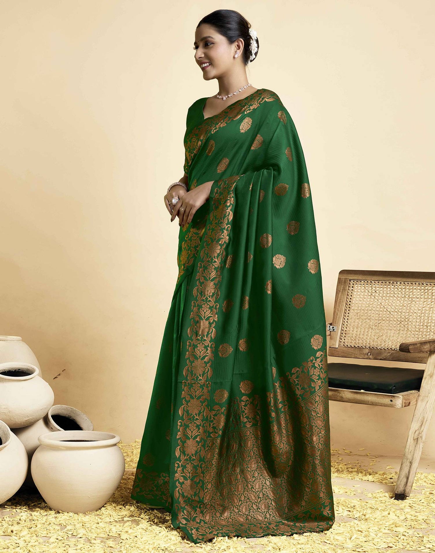 Green Silk Woven Saree