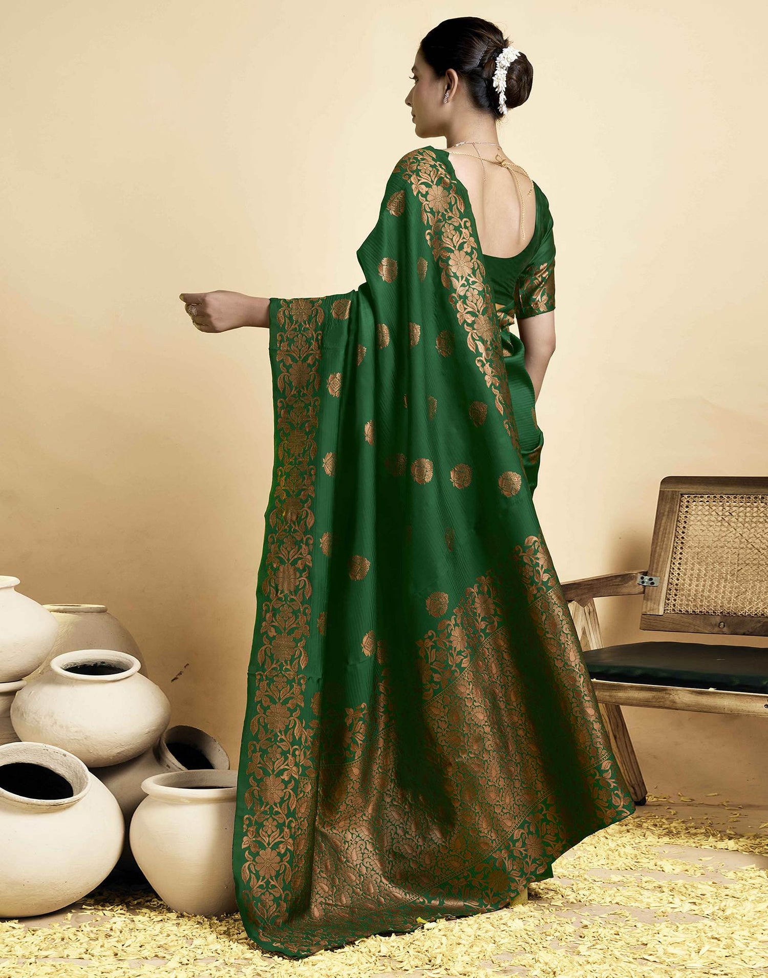 Green Silk Woven Saree