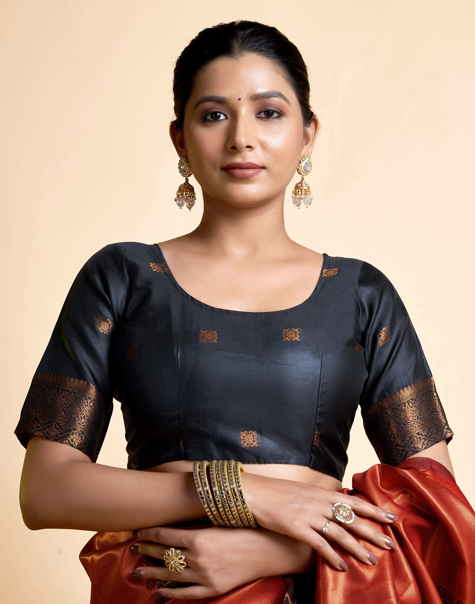 Red Simmer Silk Woven Saree
