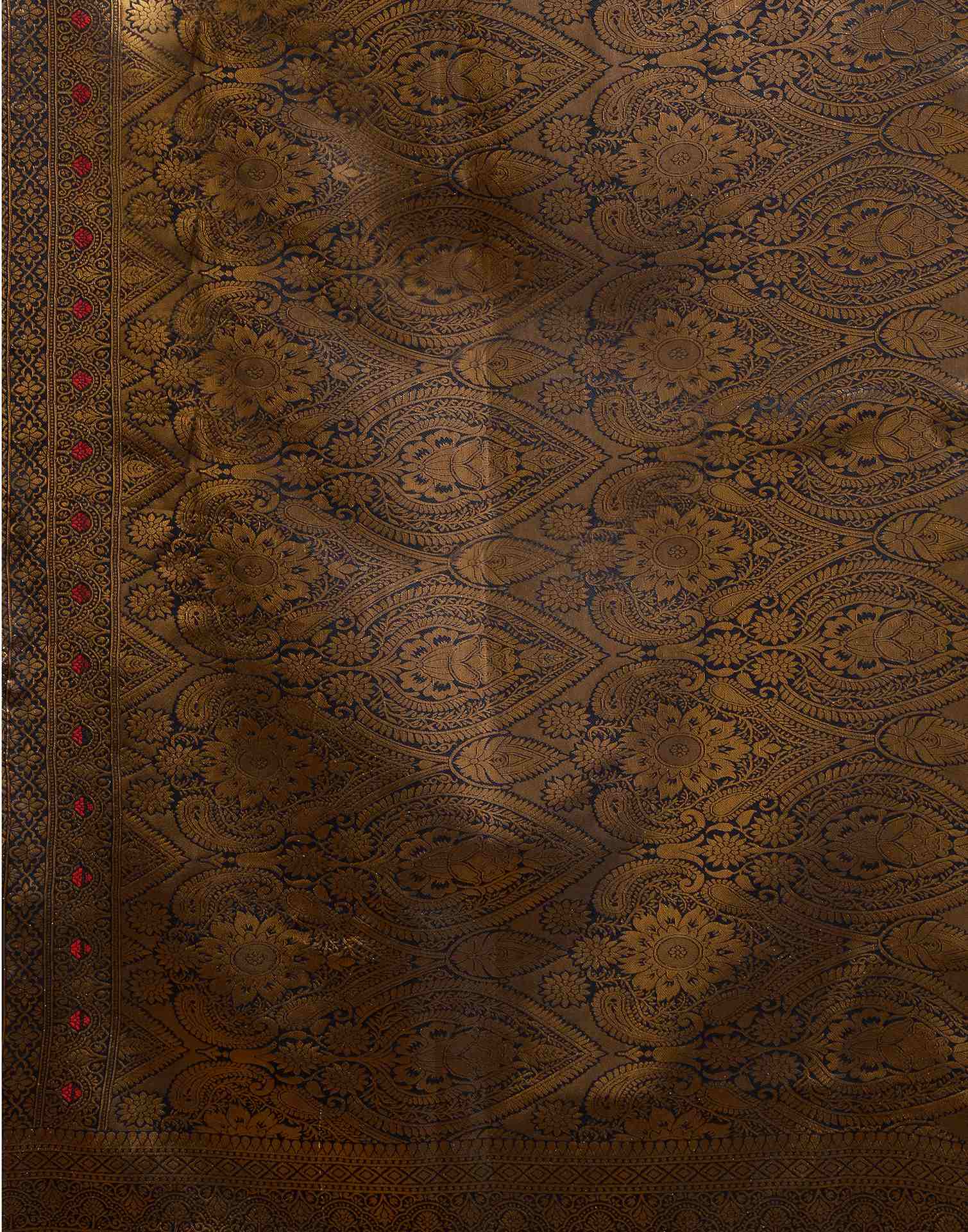 Red Simmer Silk Woven Saree