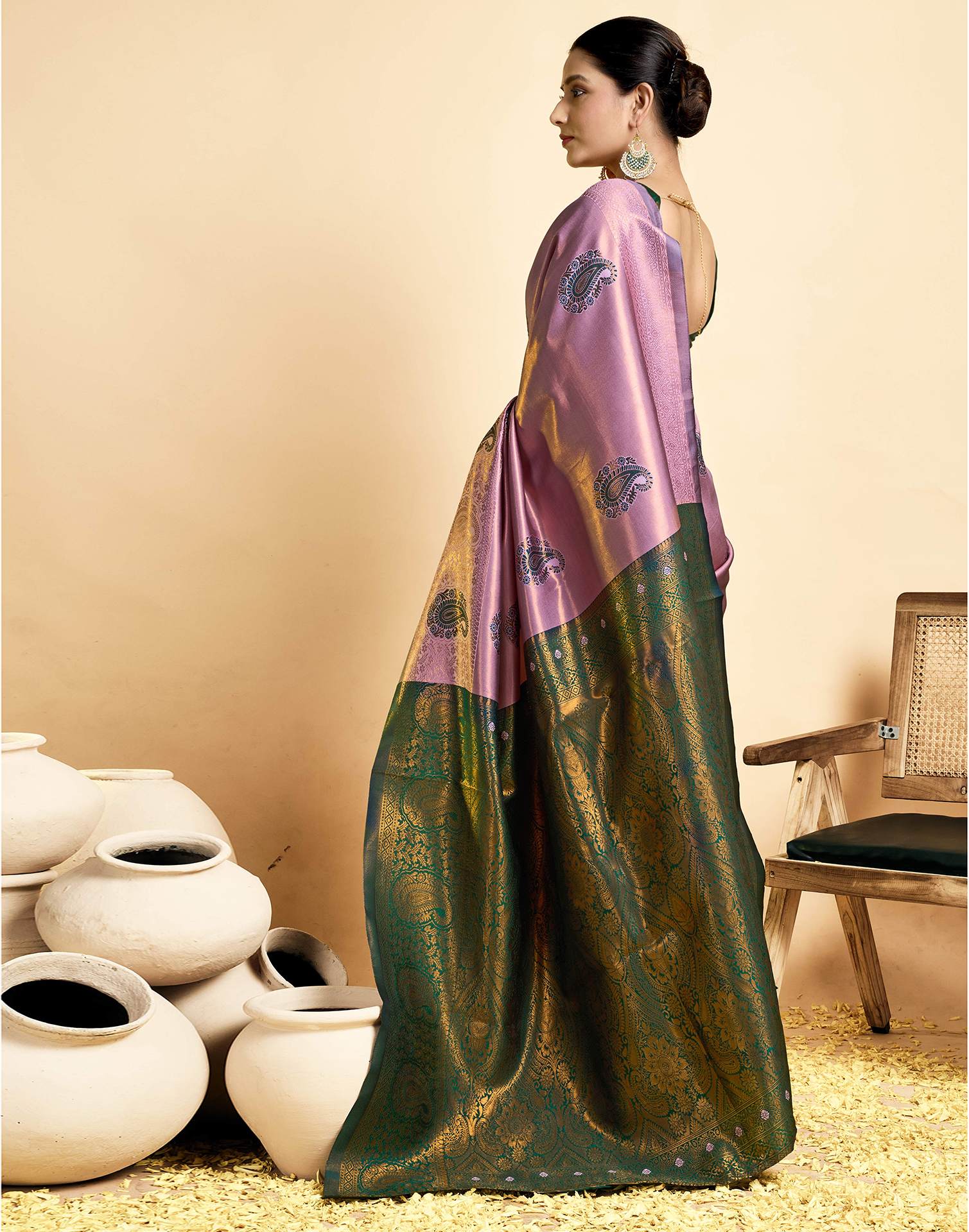 Mauve Simmer Silk Woven Saree
