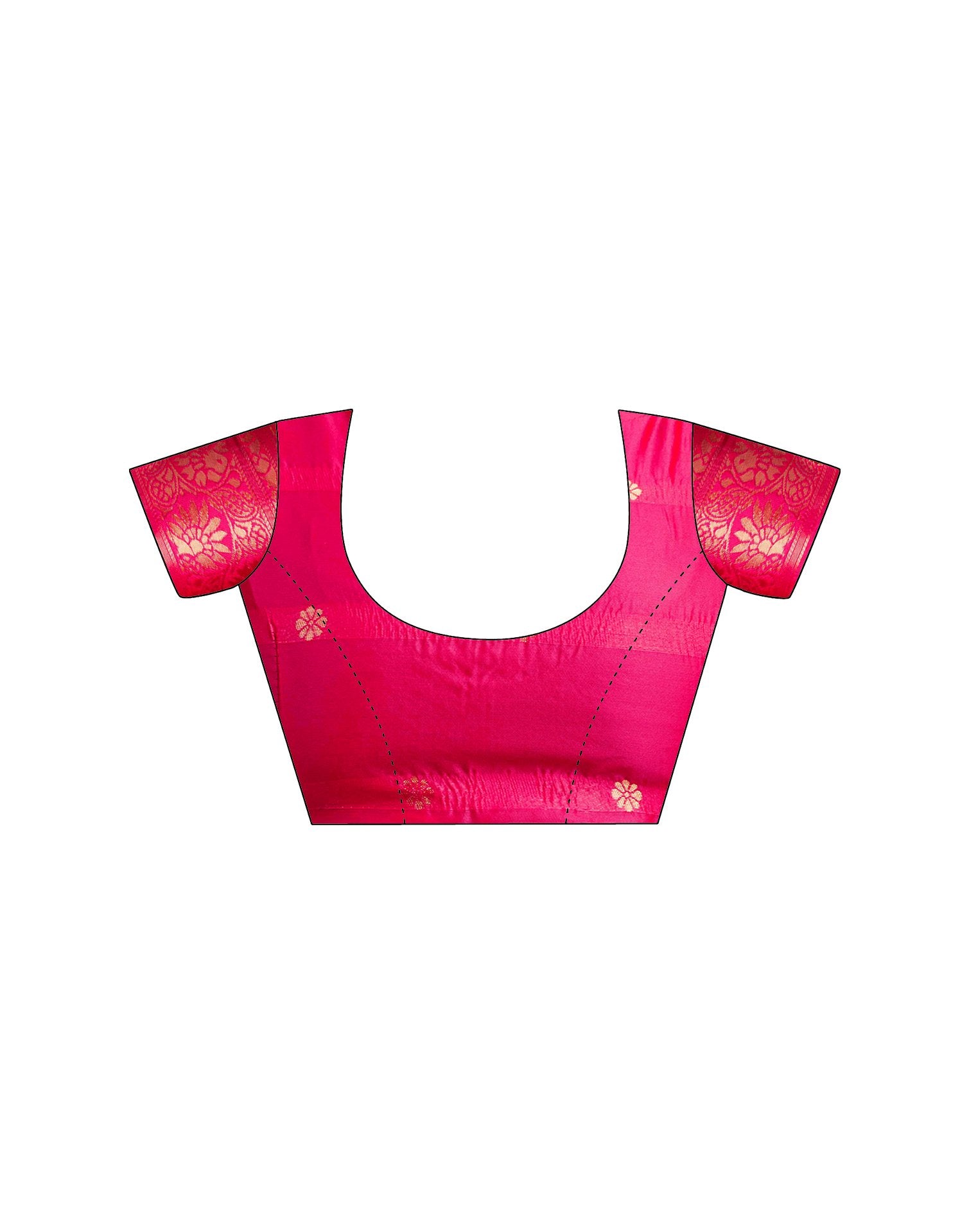 Bright Pink Silk Woven Banarasi Saree