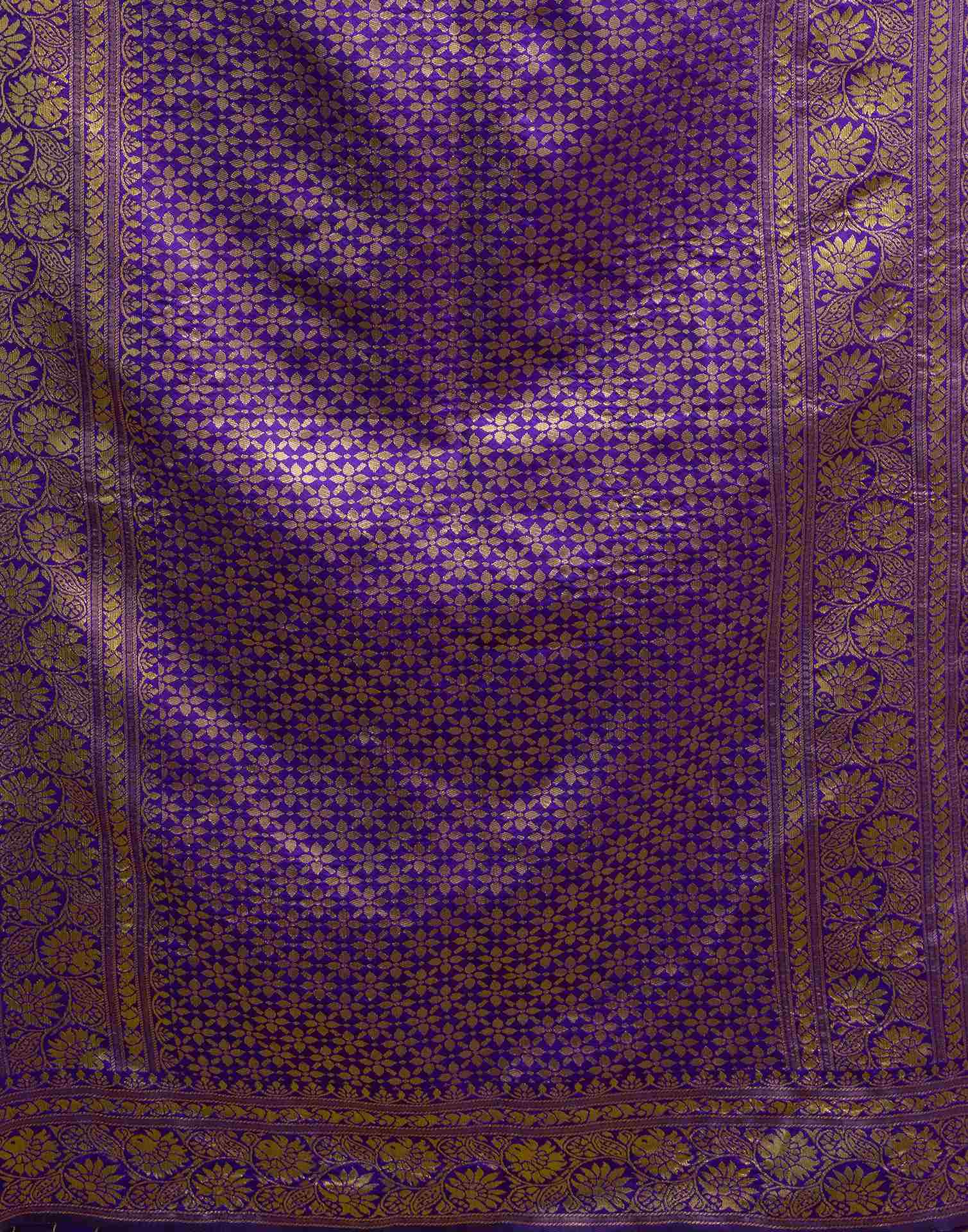 Dark Violet Silk Woven Banarasi Saree