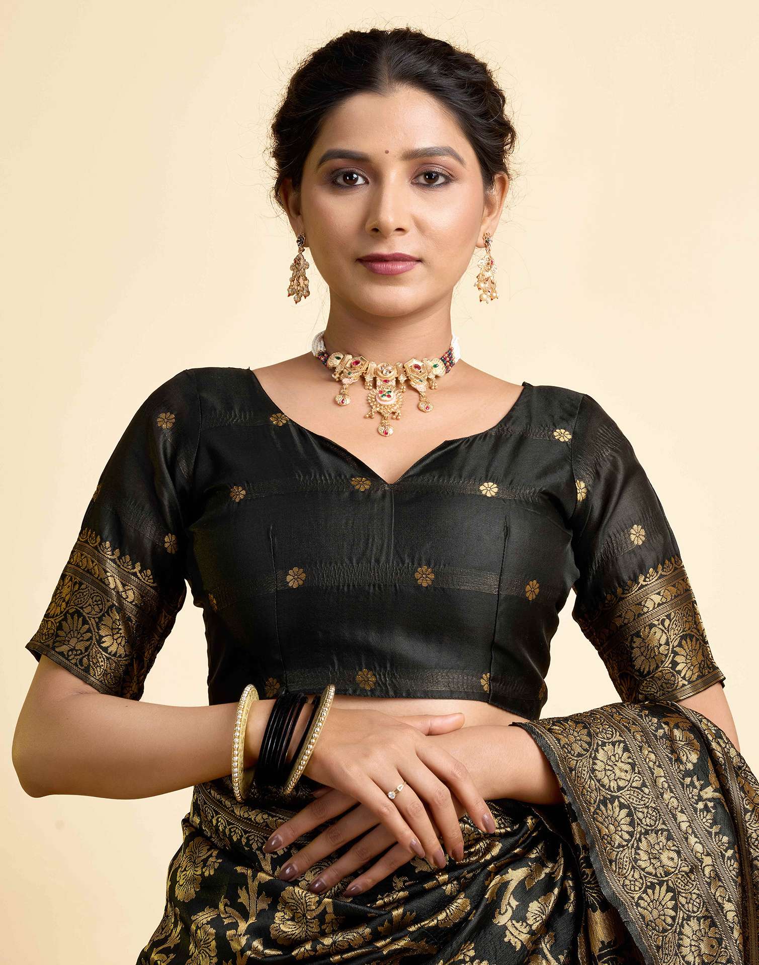 Black Silk Woven Banarasi Saree