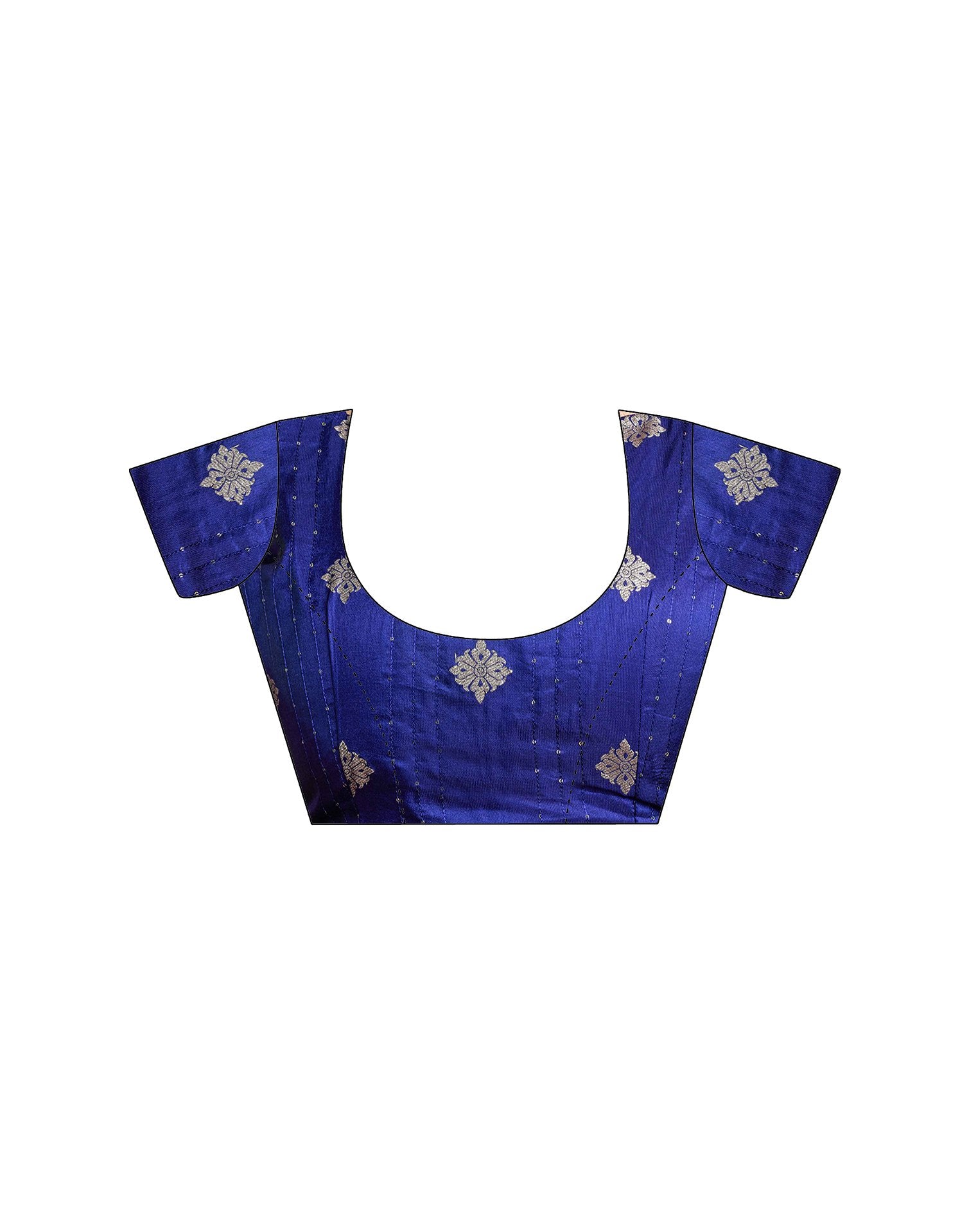 Royal Blue Tussar Silk Woven Kanjivaram Saree