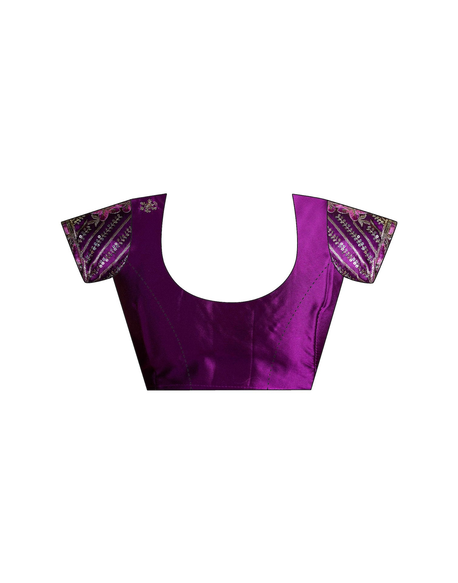 Dark Purple Georgette Embroidery Saree