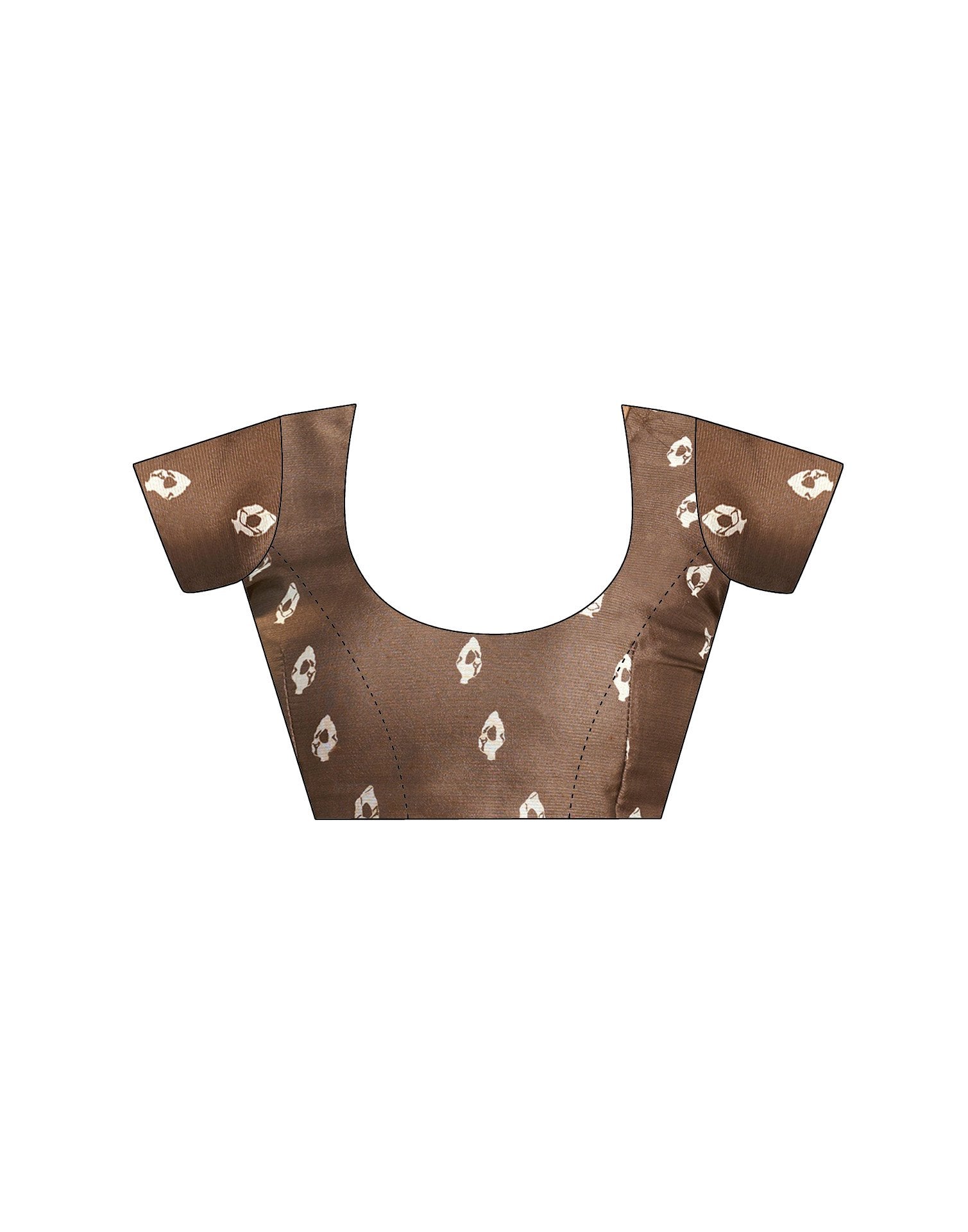 Brown Georgette Printed Saree