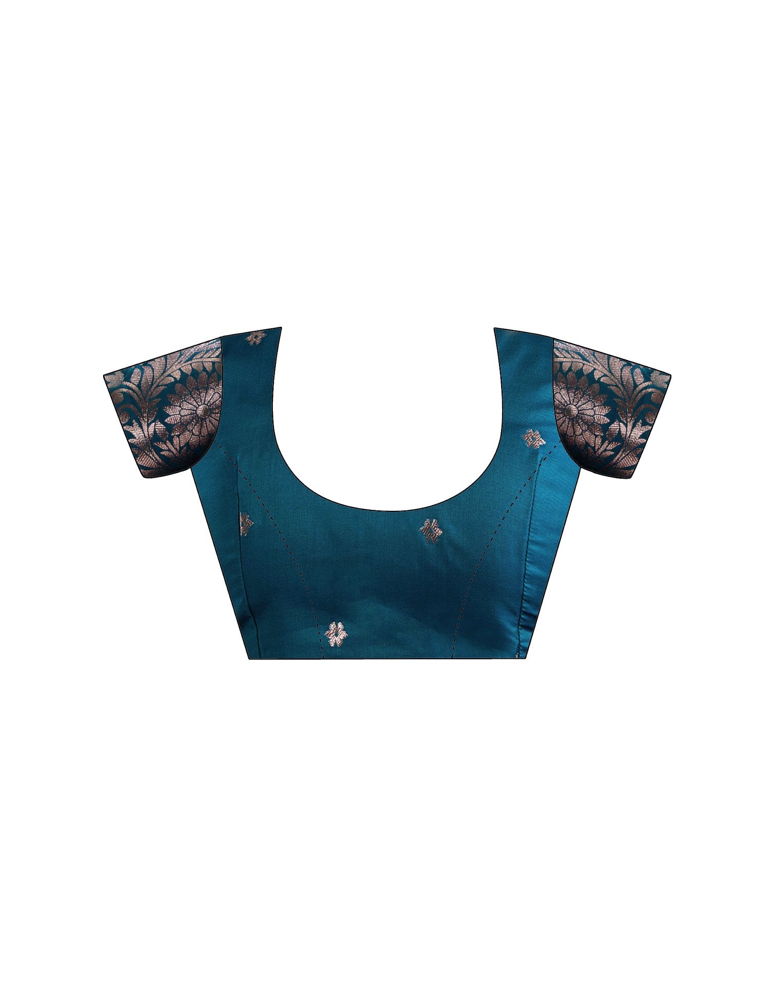 Peacock Blue Silk Woven Banarasi Saree