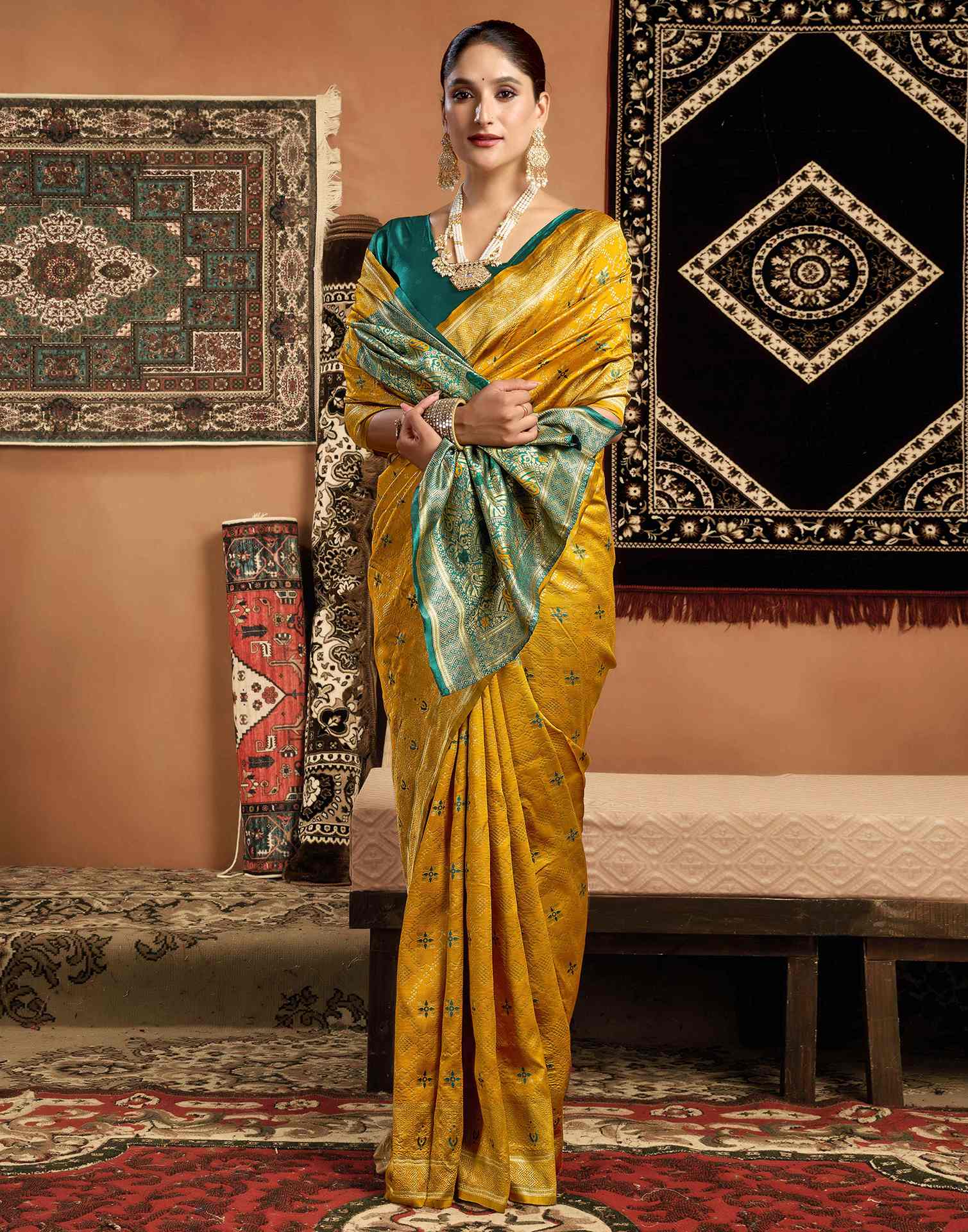 Turmeric Yellow Silk Woven Saree