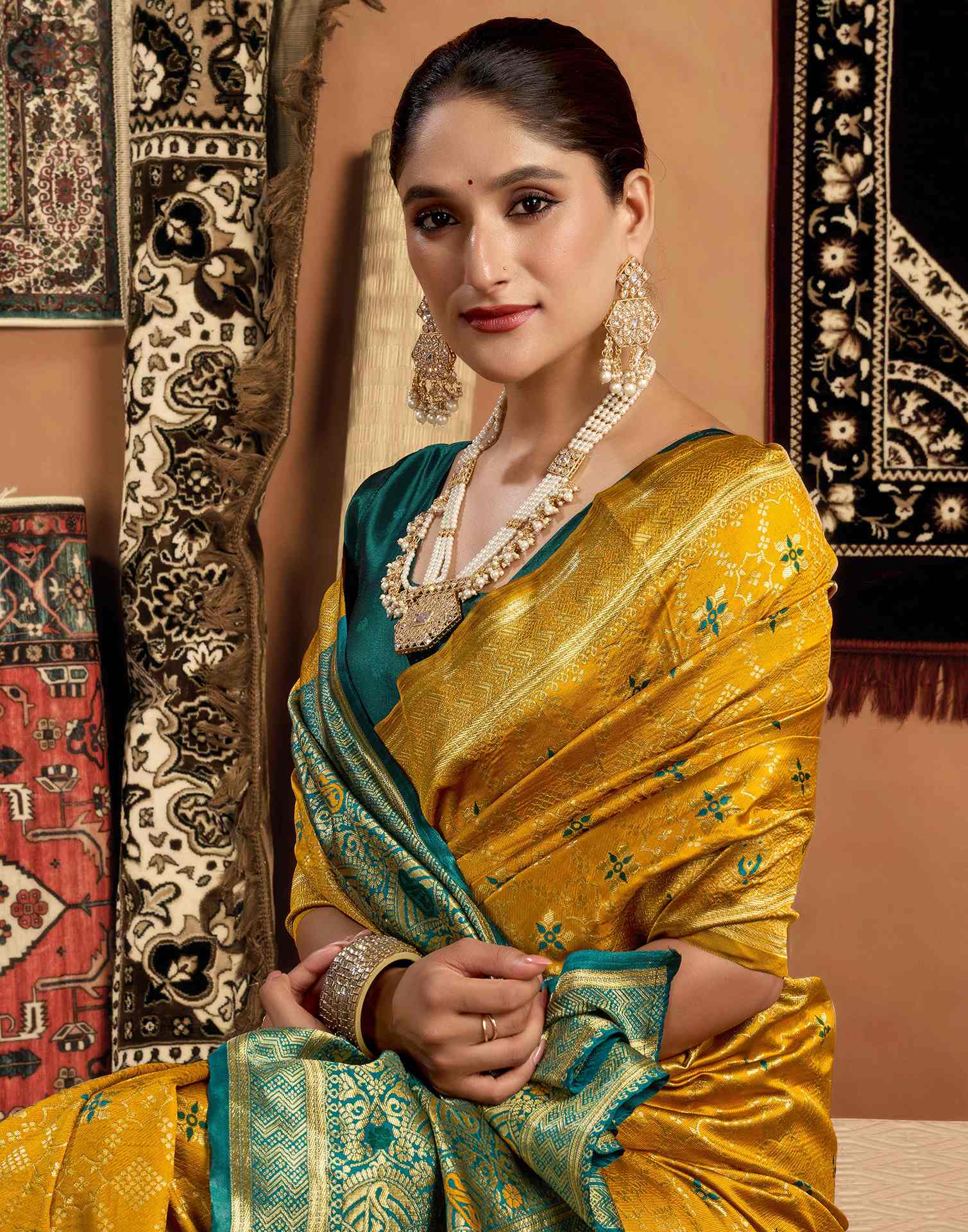 Turmeric Yellow Silk Woven Saree